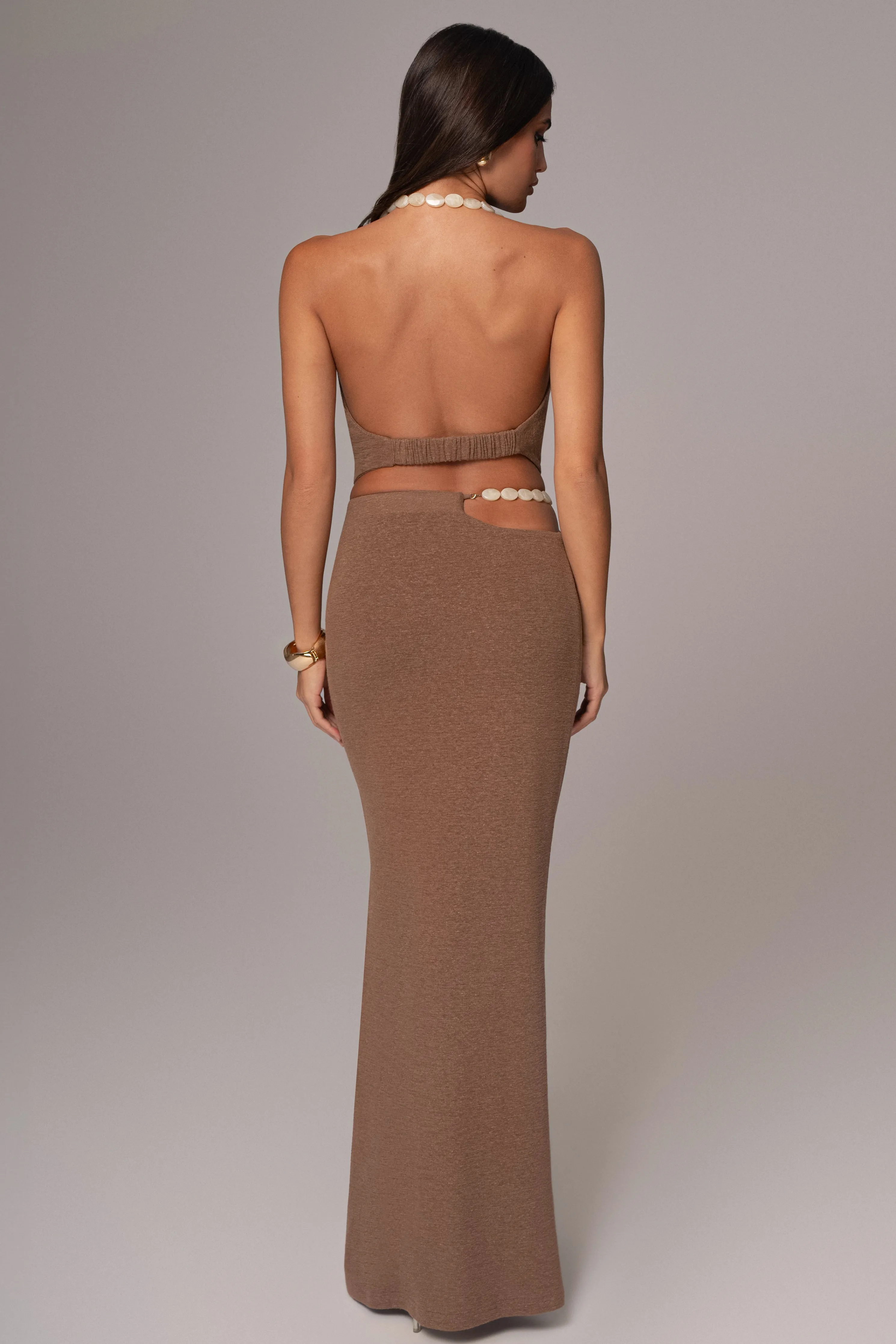 Chocolate Skye Knit Skirt Set