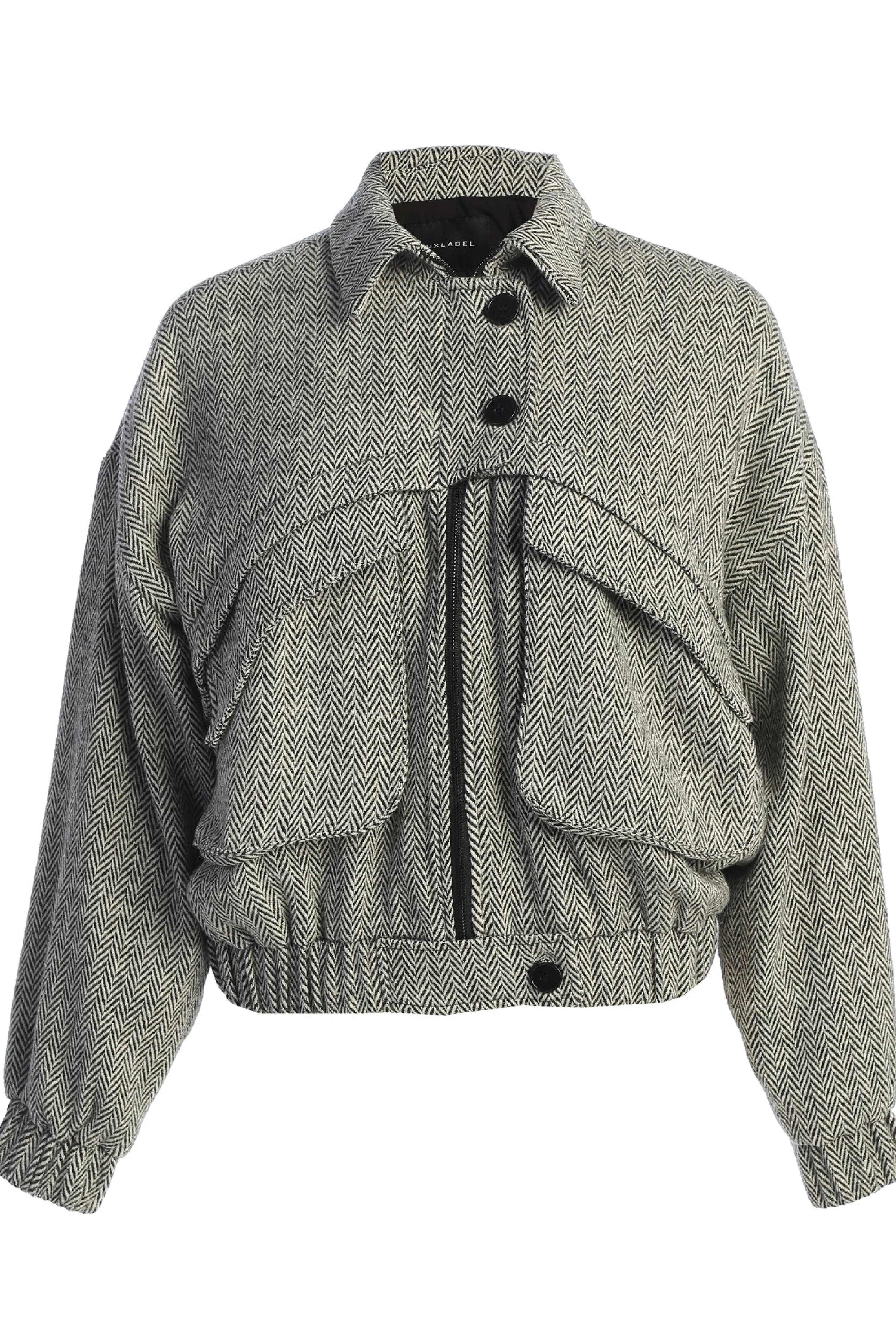 Classic Herringbone Bomber Jacket