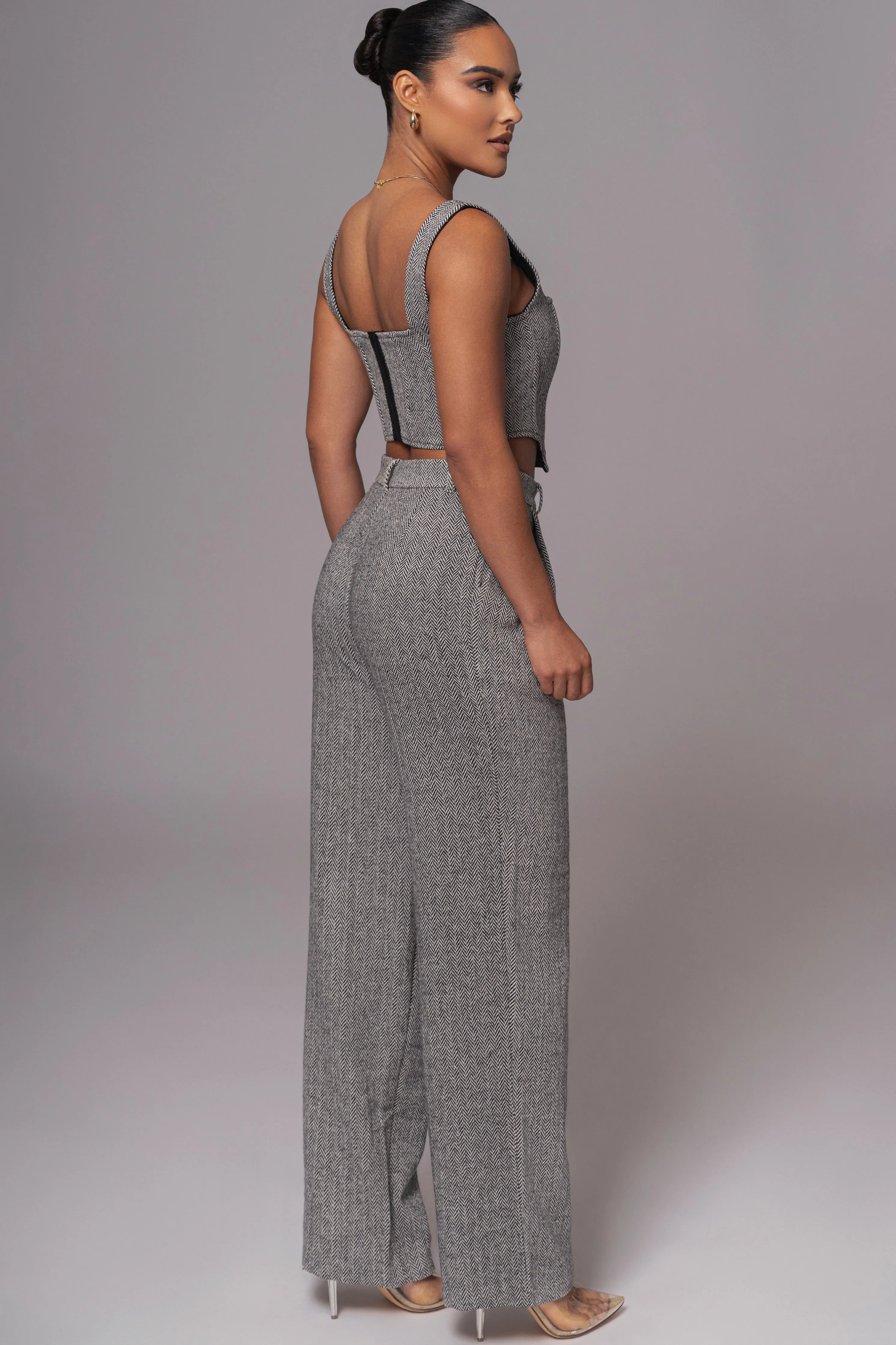 Classic Herringbone Corset Top