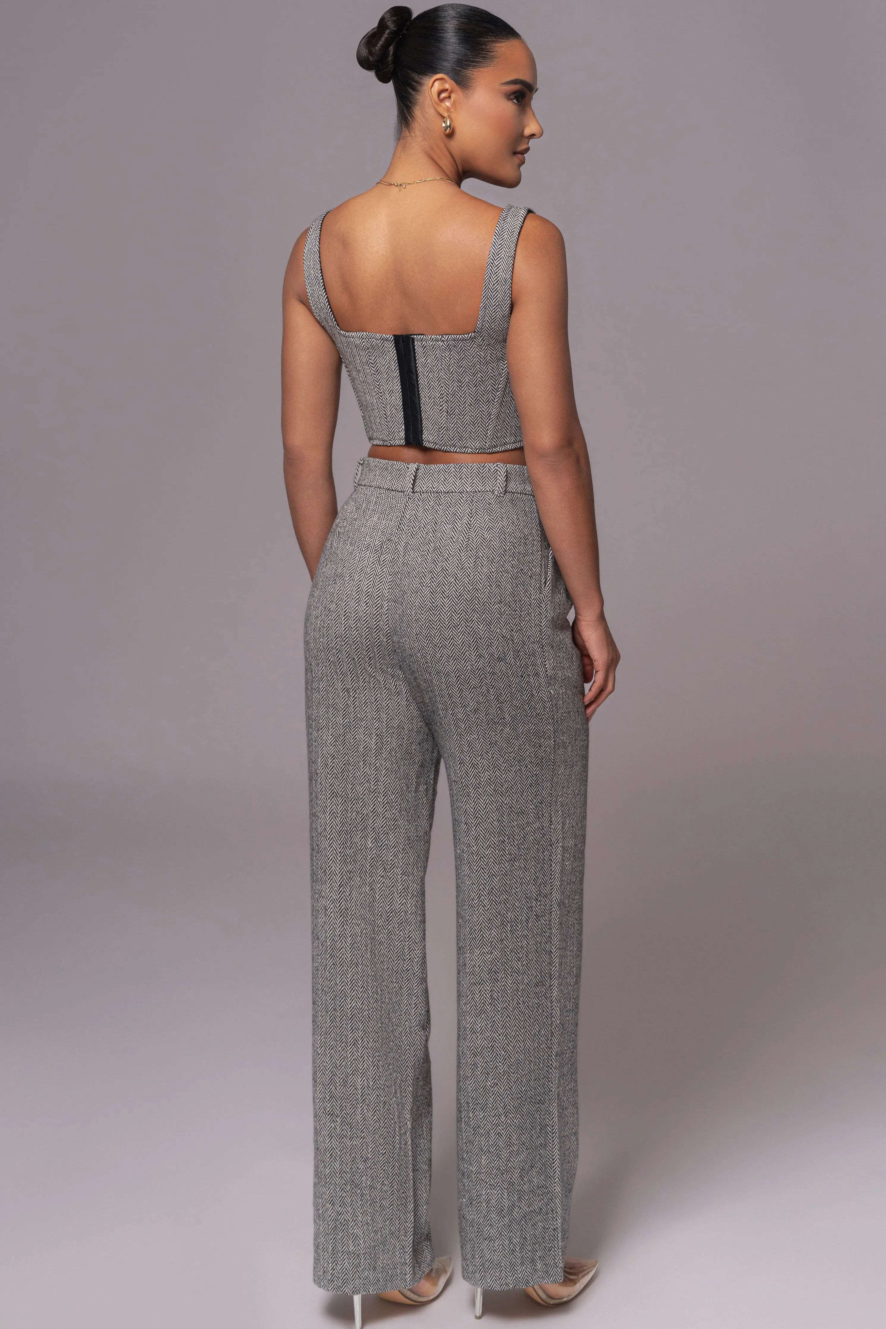 Classic Herringbone Corset Top