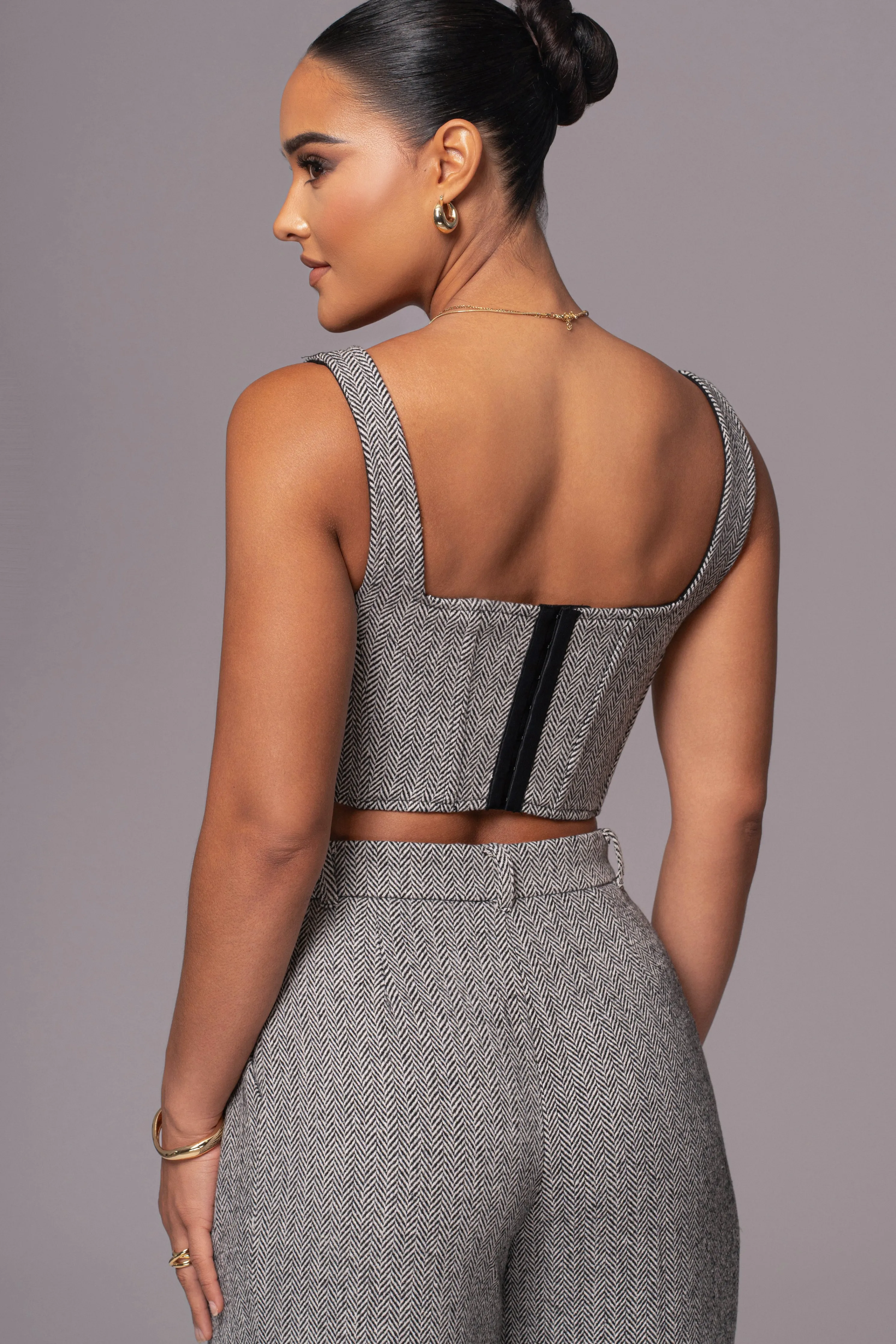 Classic Herringbone Corset Top