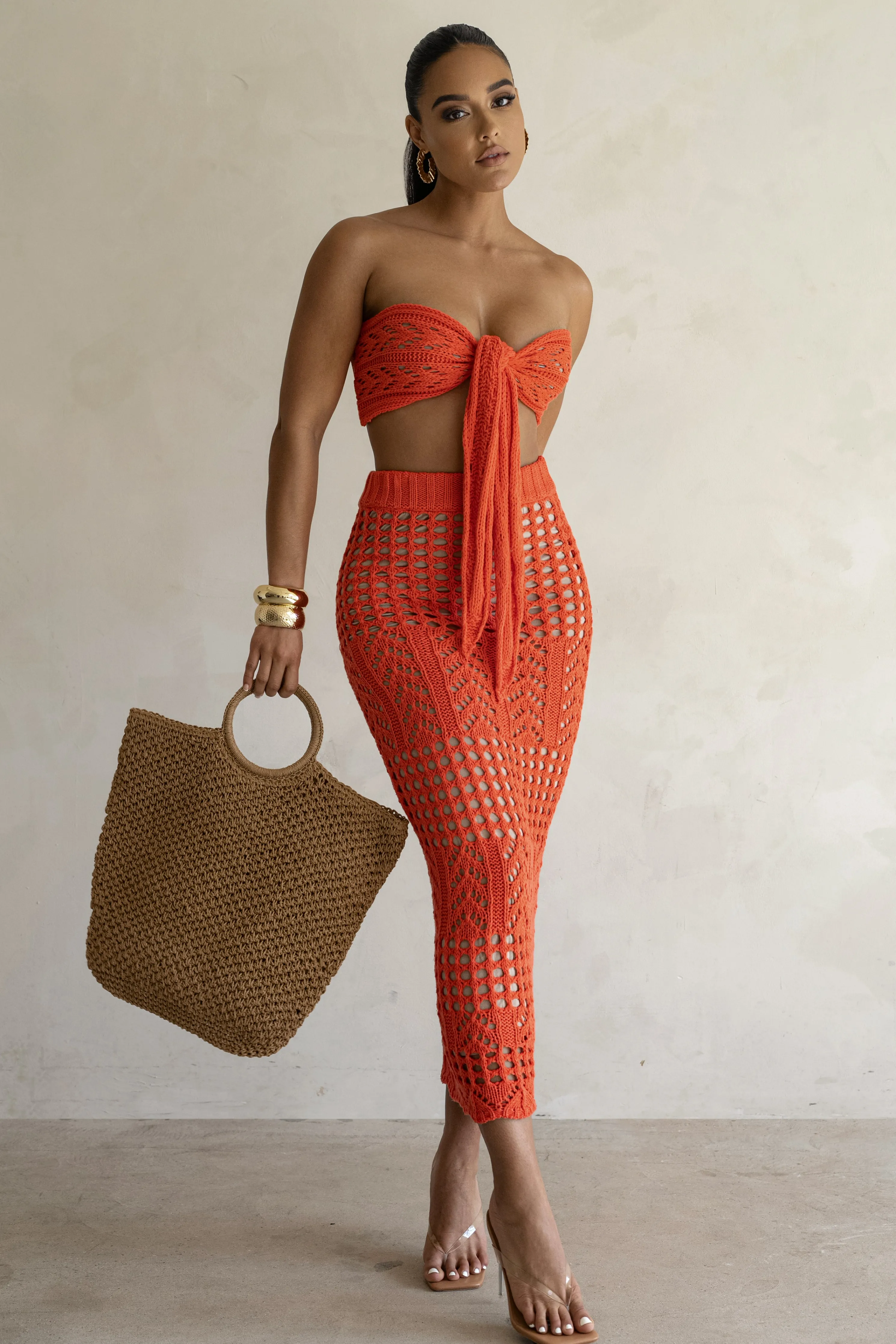 Coral Caribbean Skies Skirt Set