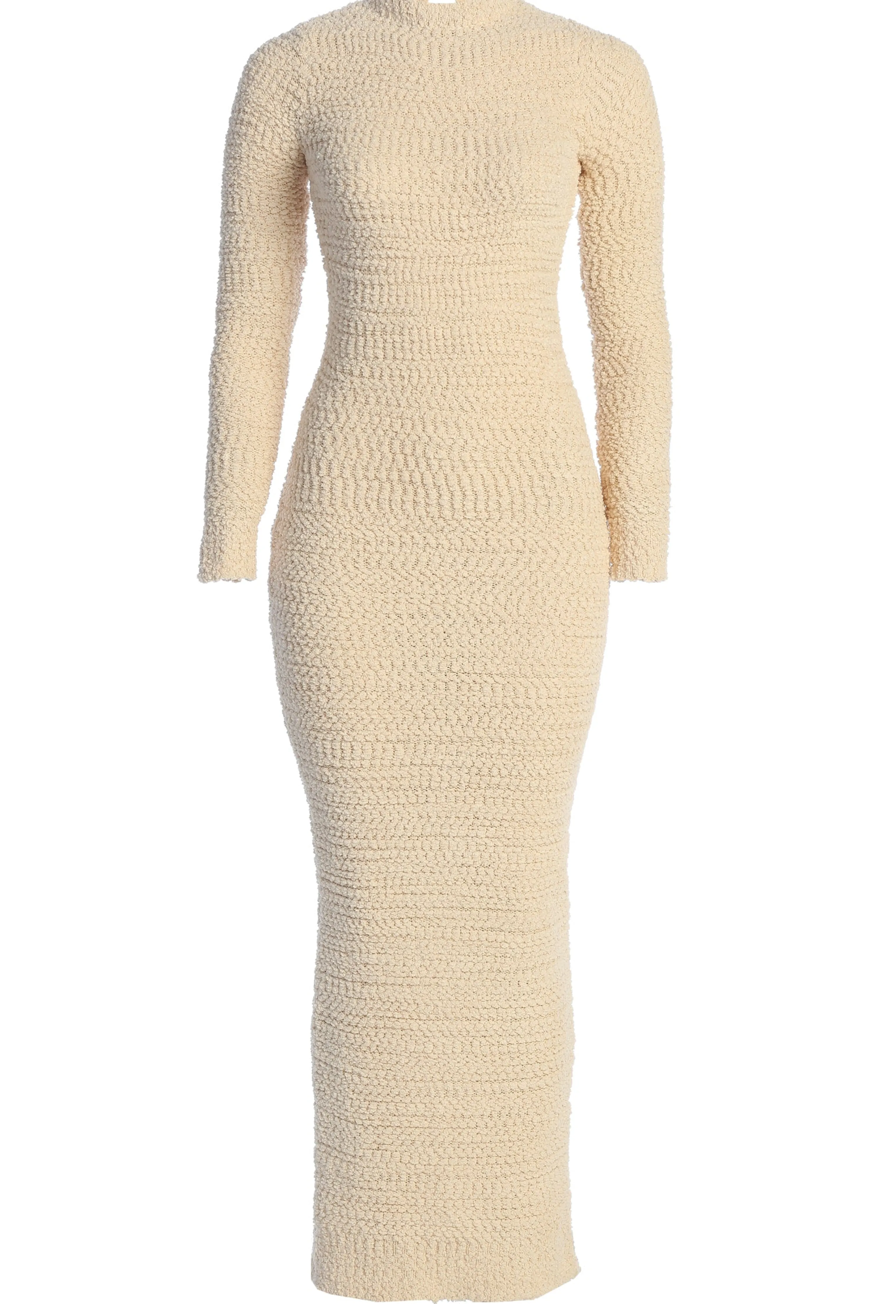 Cream Autumn Knit Maxi Dress
