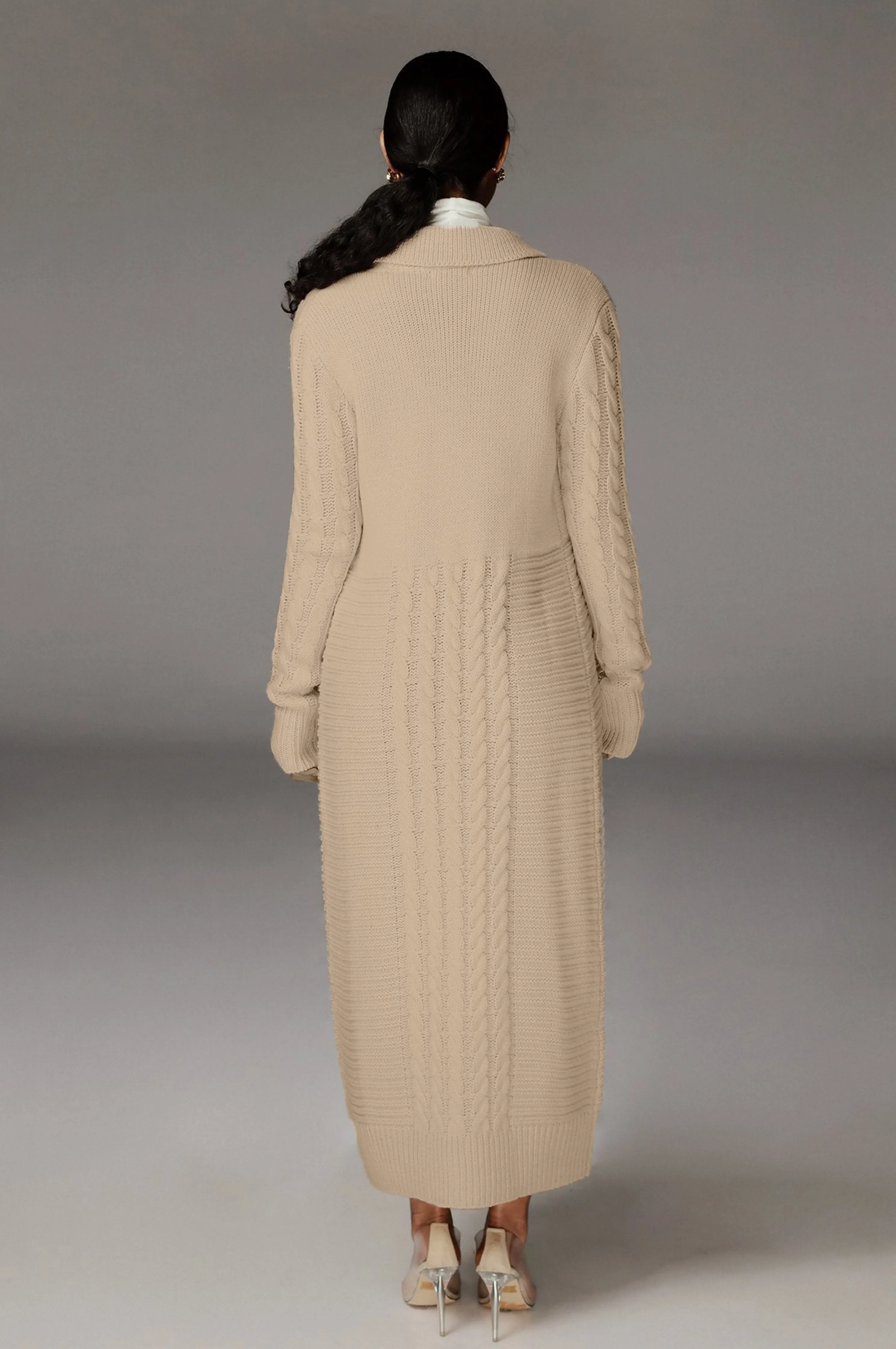 Cream Evana Cable Knit Cardigan