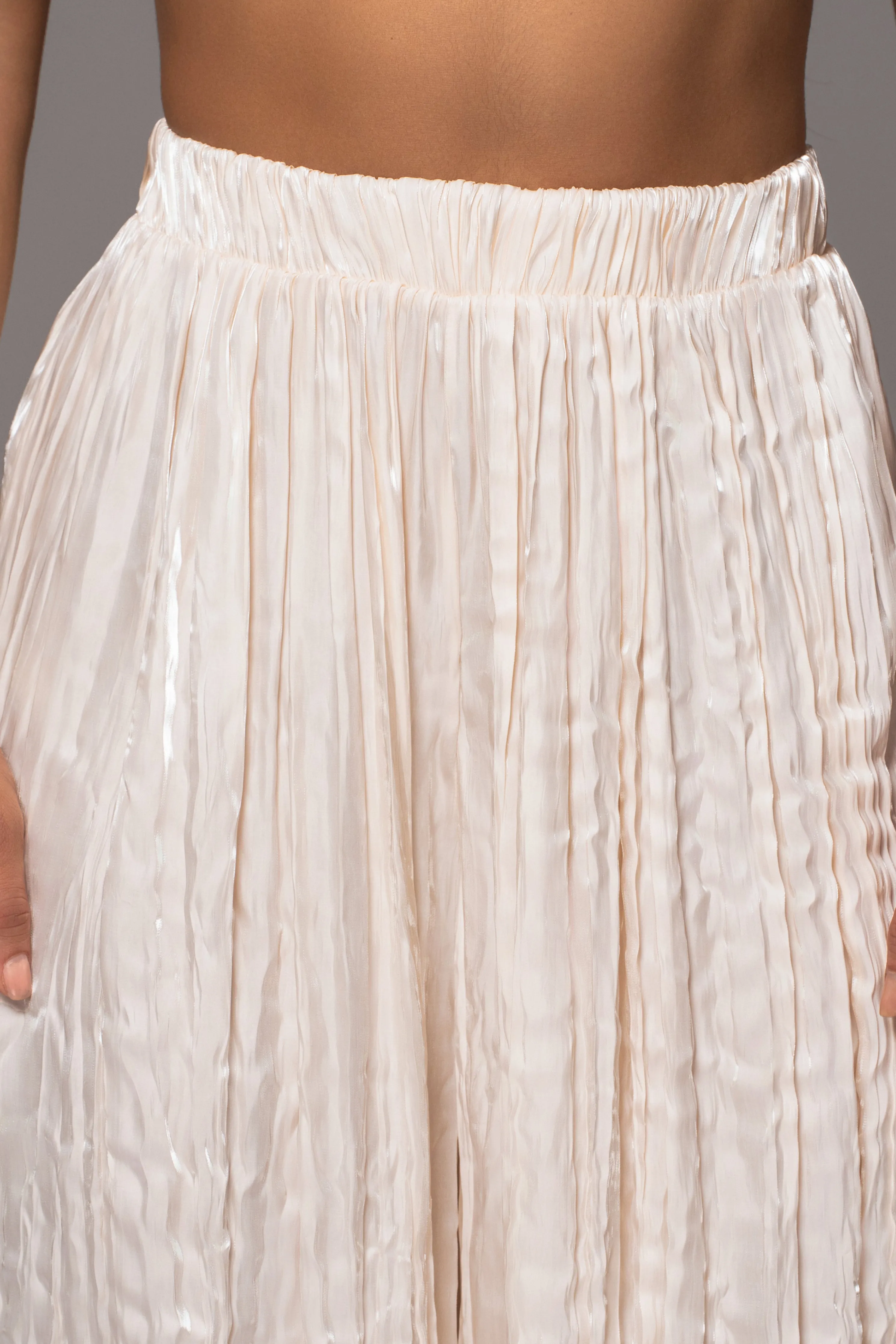 Cream Lets Get Away Satin Pant Set