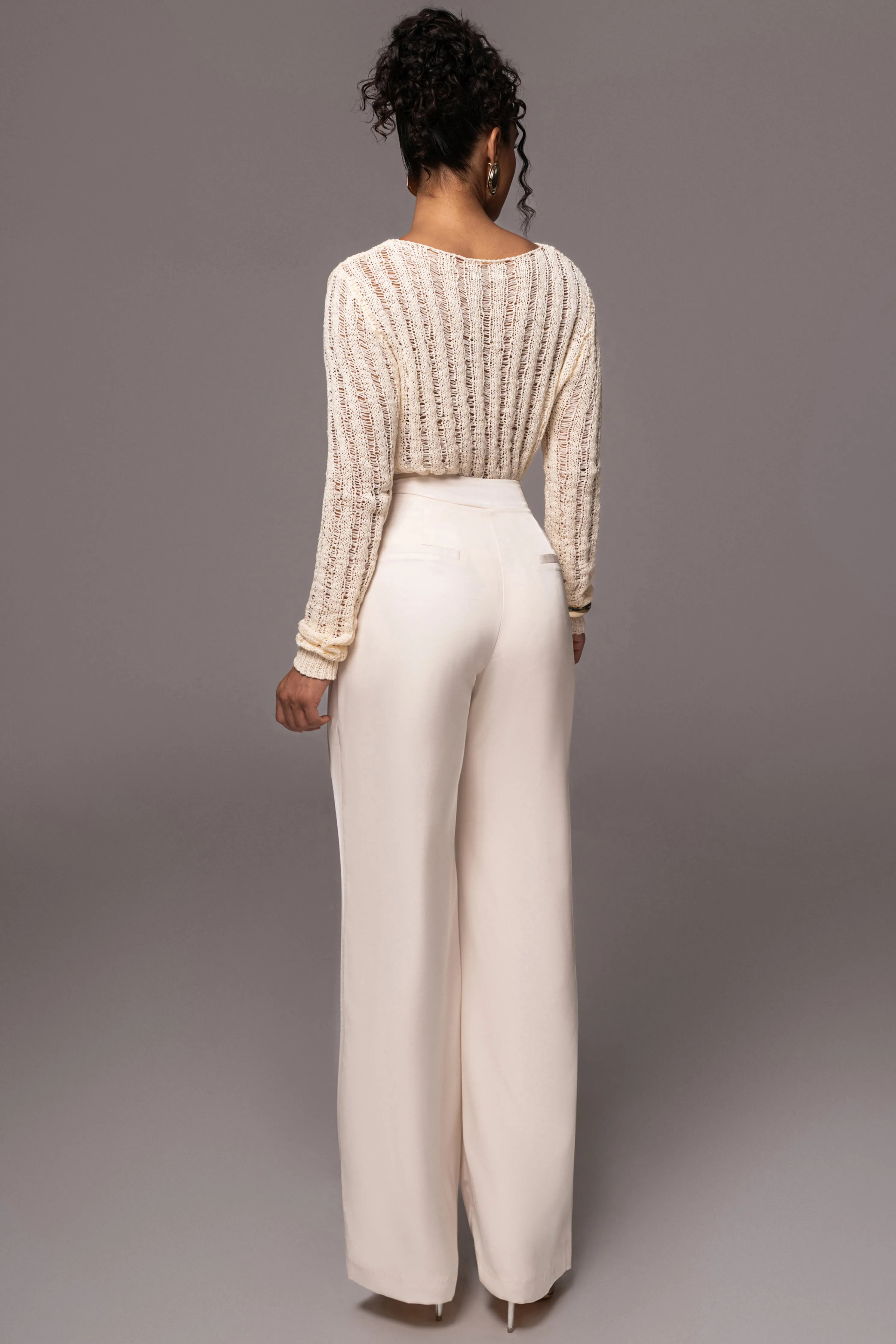 Cream Natalya Rib Knit Top