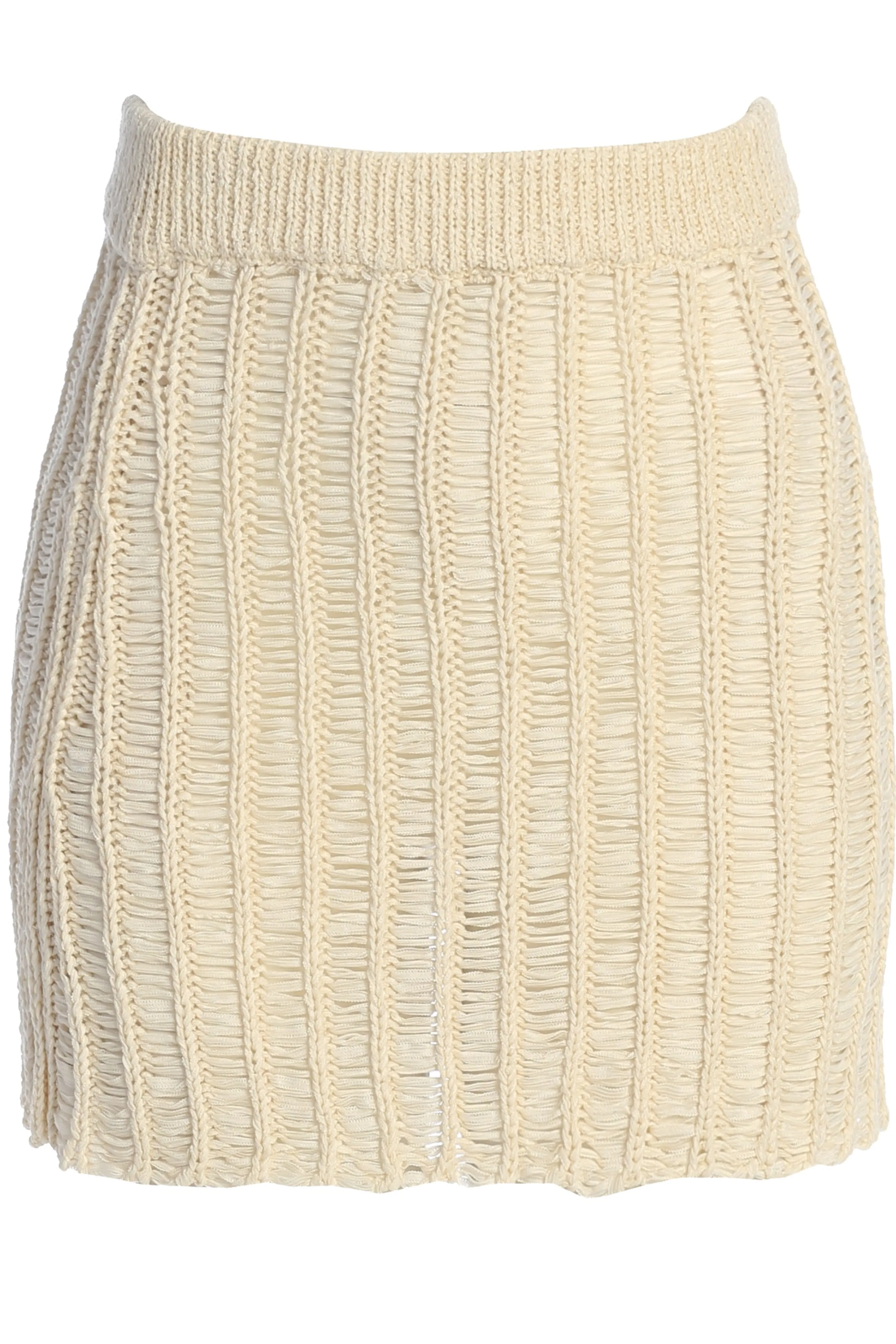 Cream Oceana Crochet Mini Skirt