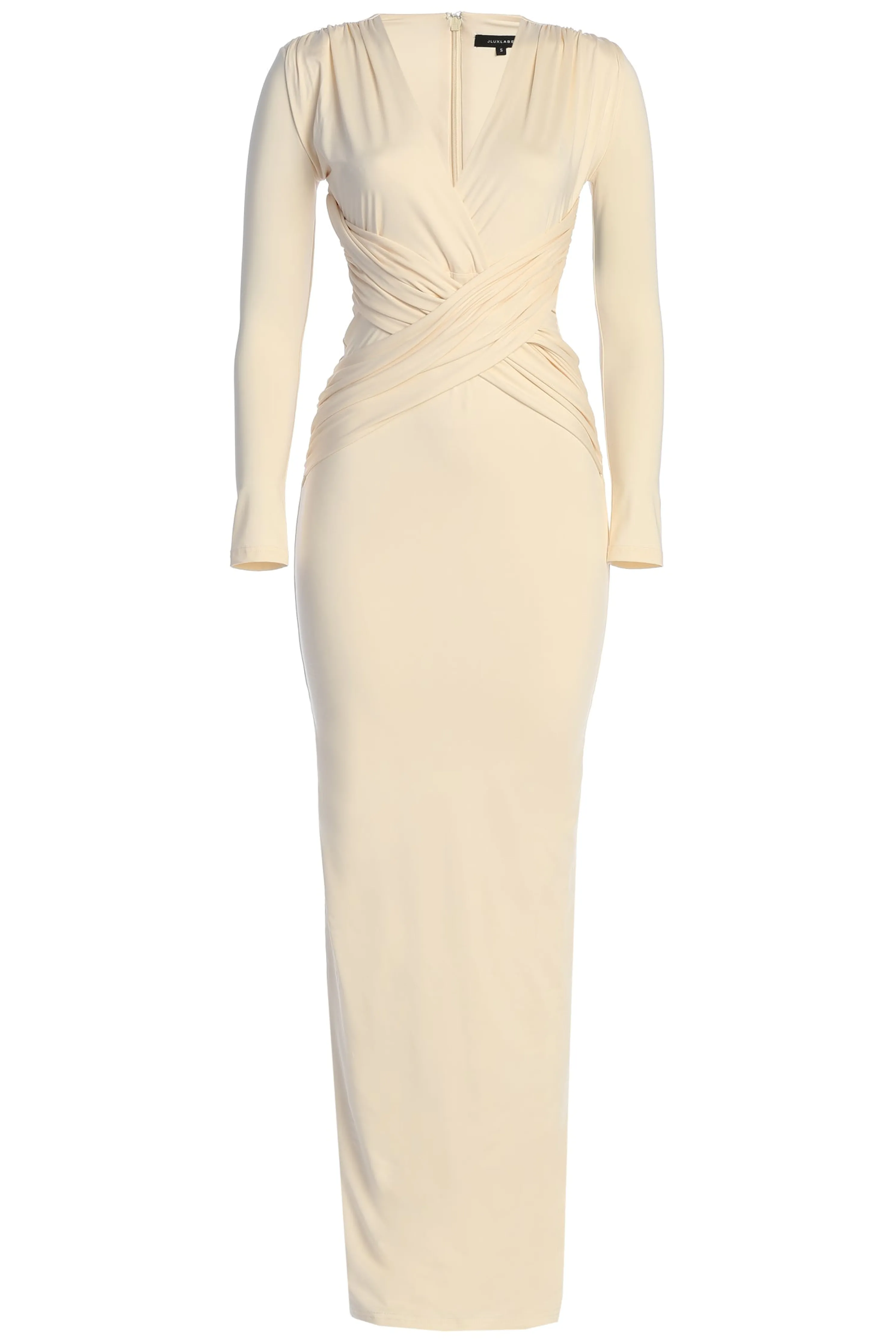 Cream Rowan Plunge Maxi Dress