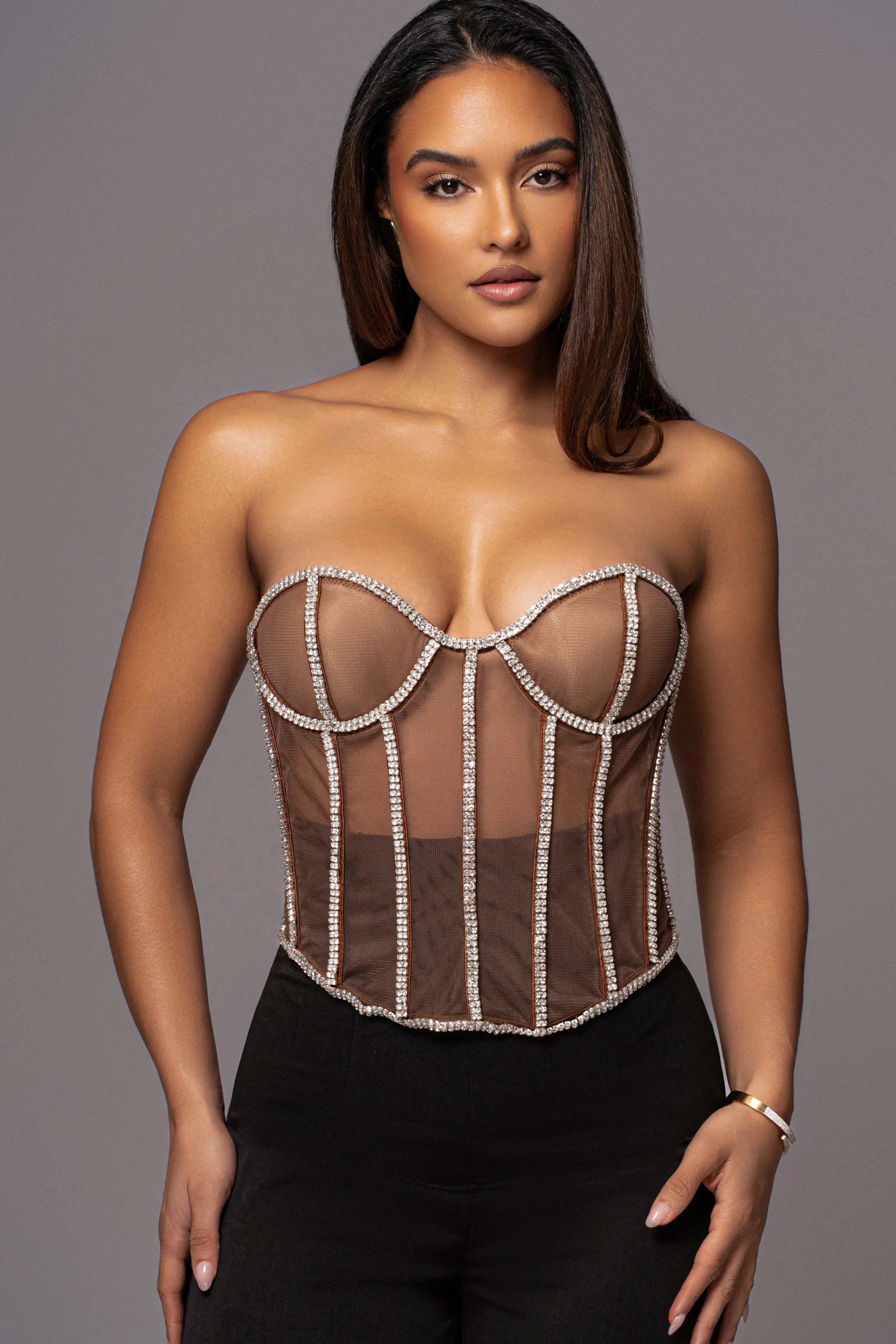 Dark Limited Edition Rhinestone Crystal Corset