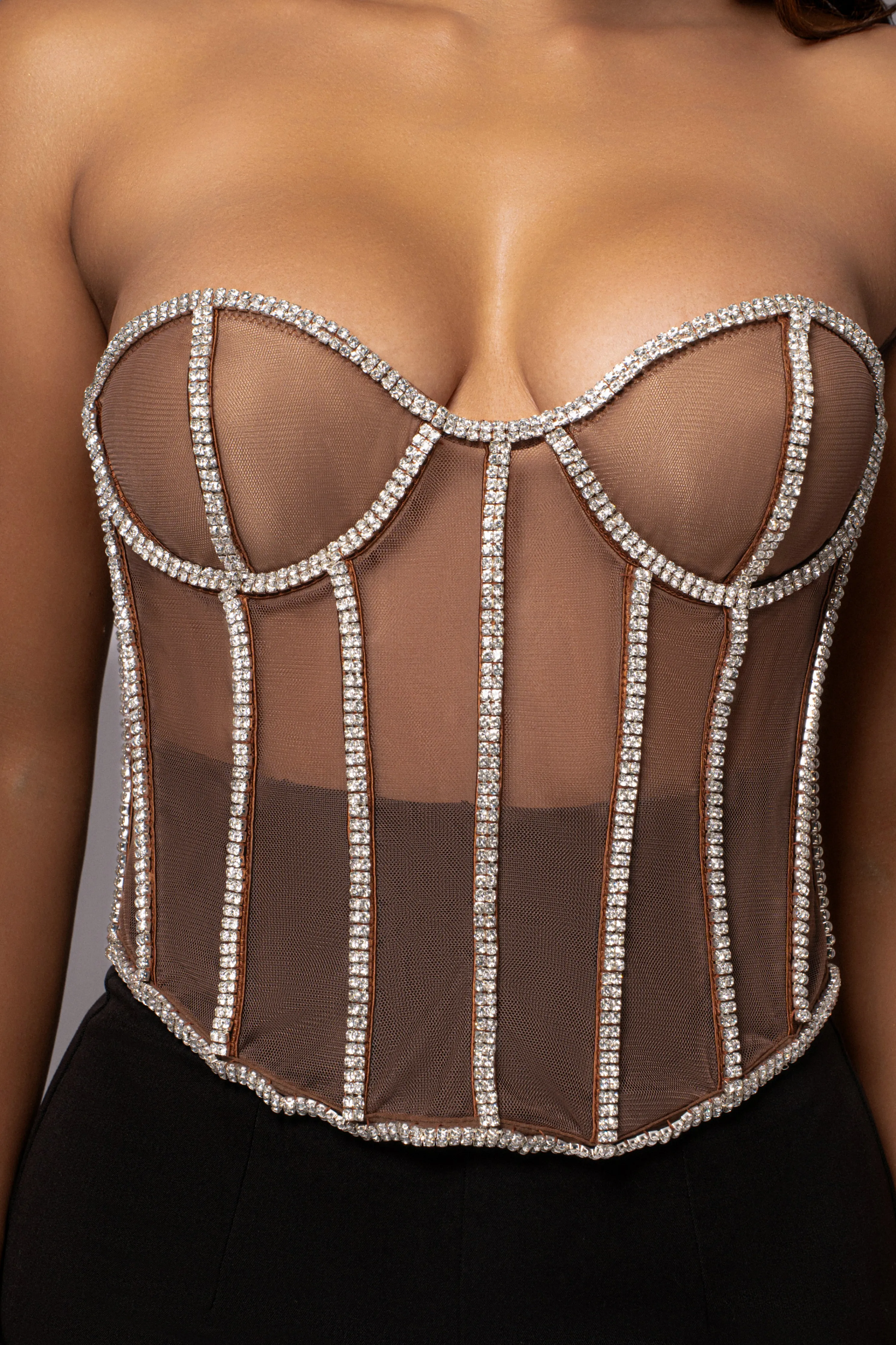 Dark Limited Edition Rhinestone Crystal Corset