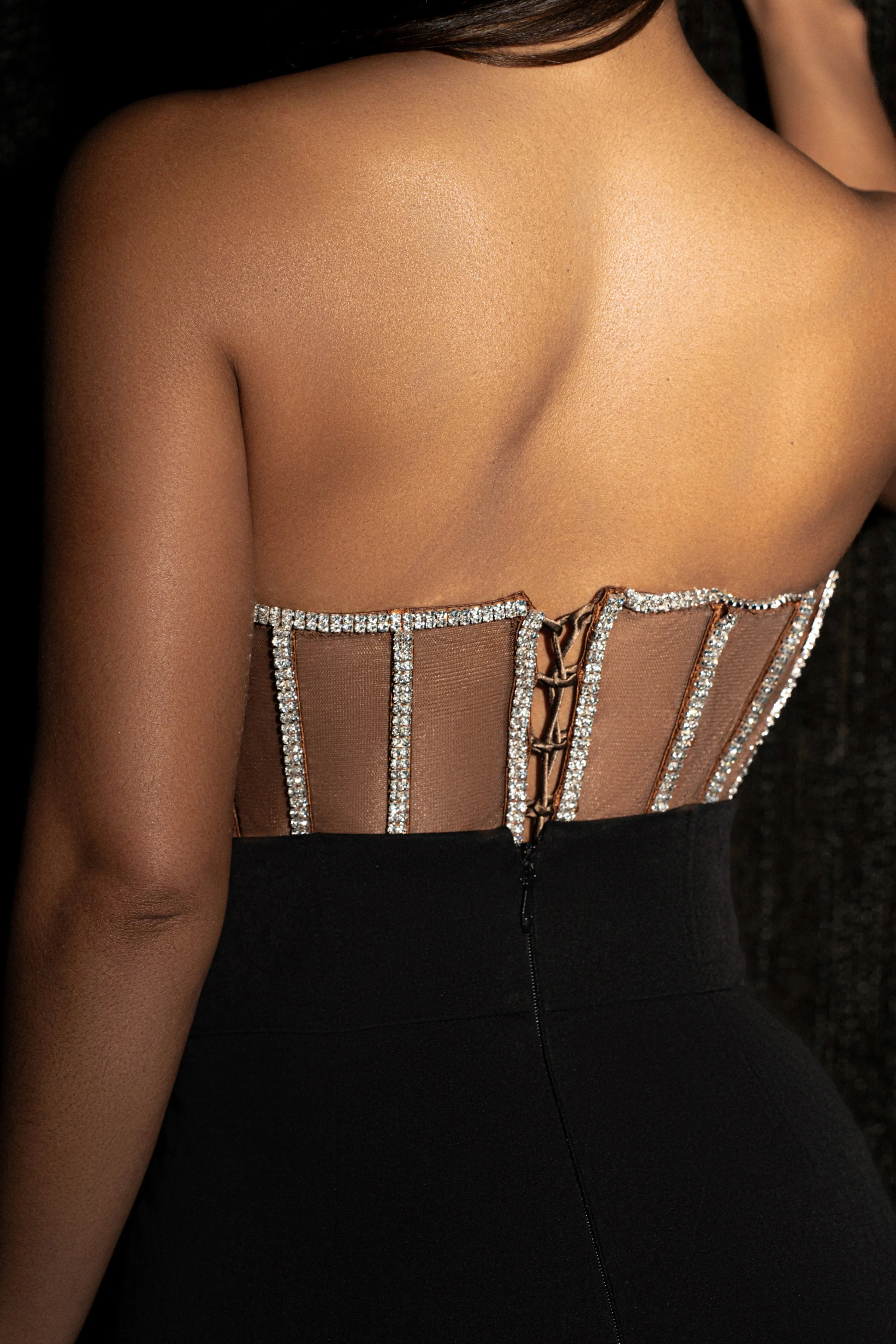 Dark Limited Edition Rhinestone Crystal Corset