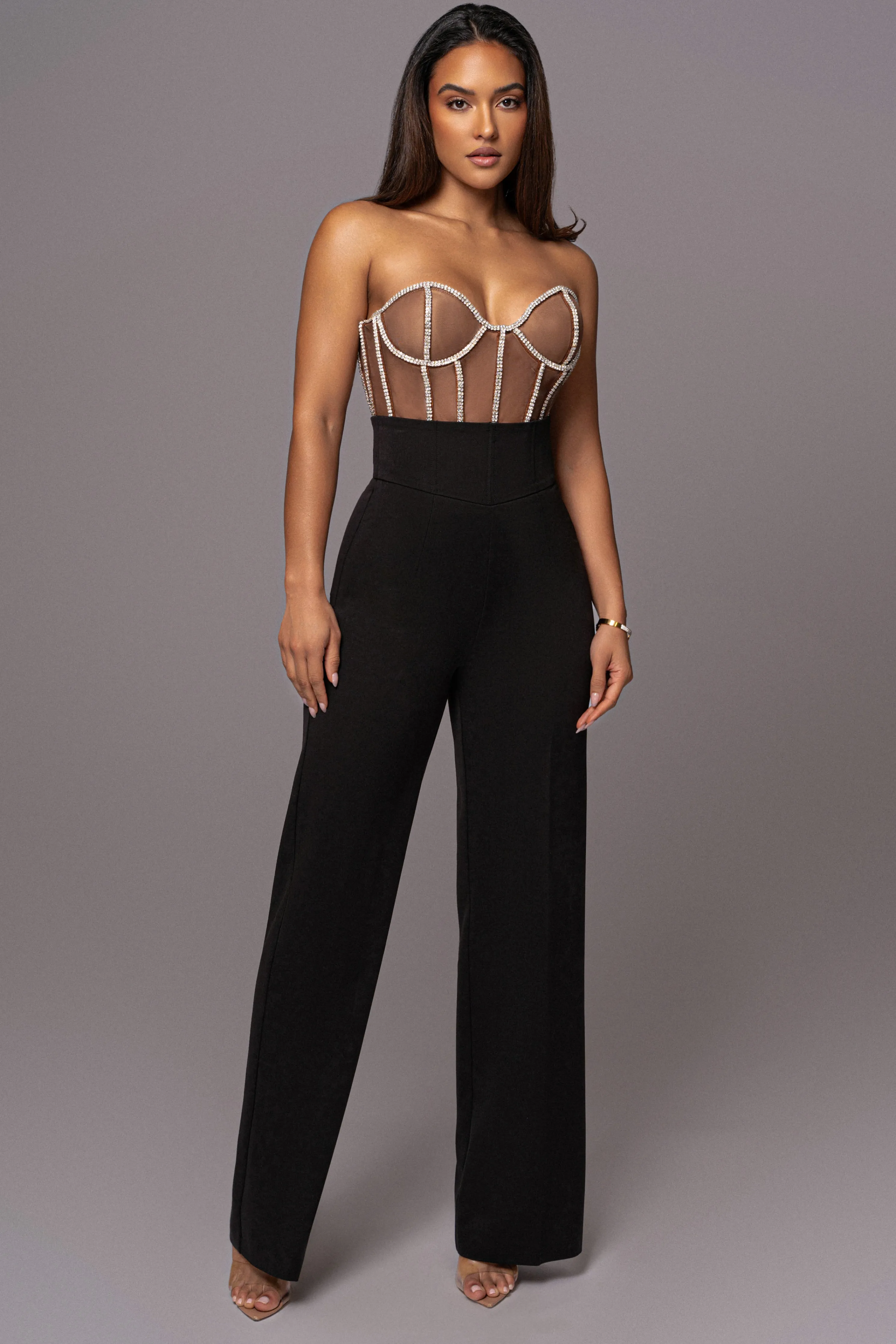 Dark Limited Edition Rhinestone Crystal Corset