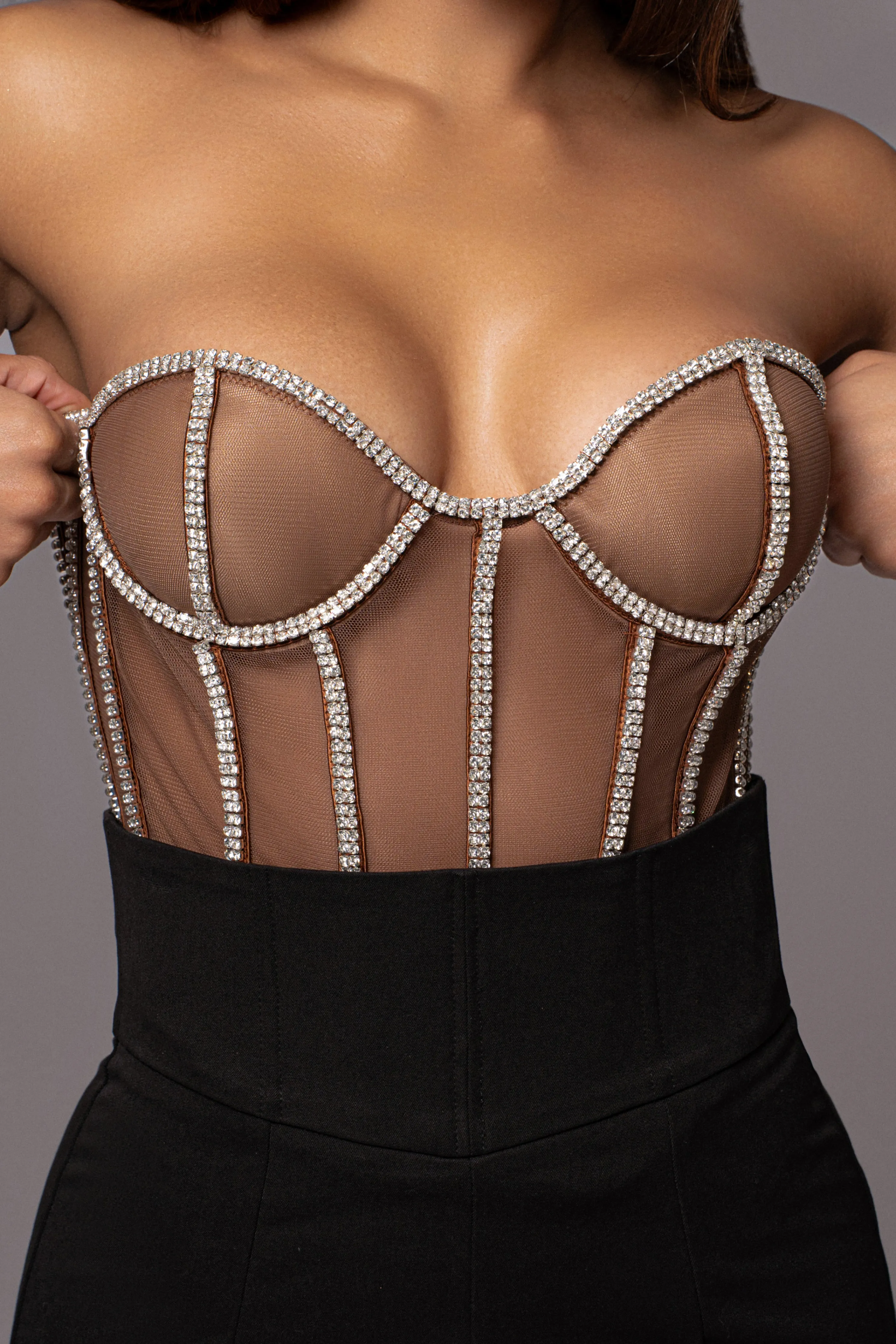 Dark Limited Edition Rhinestone Crystal Corset