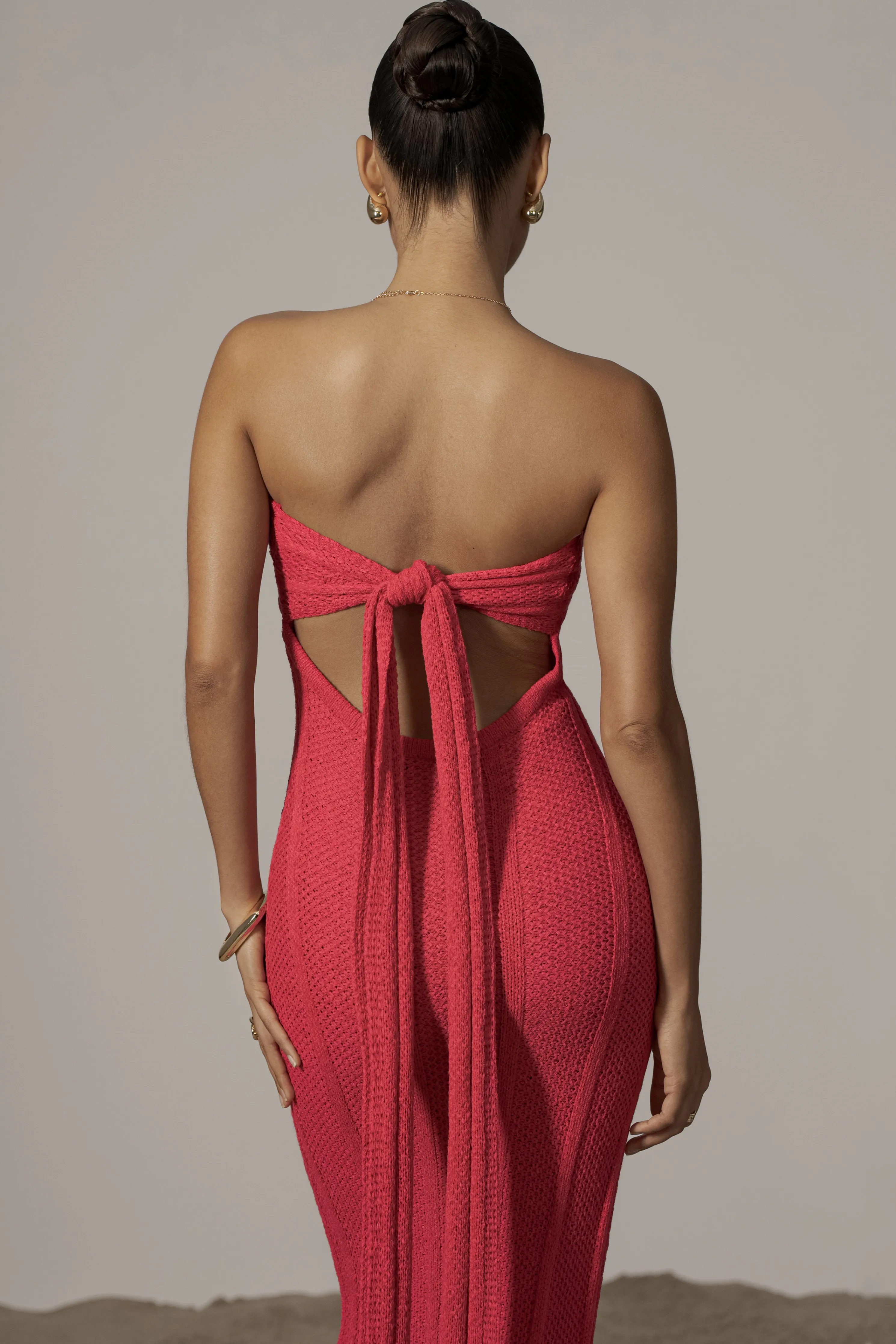 Fuchsia Blanca Strapless Maxi Dress