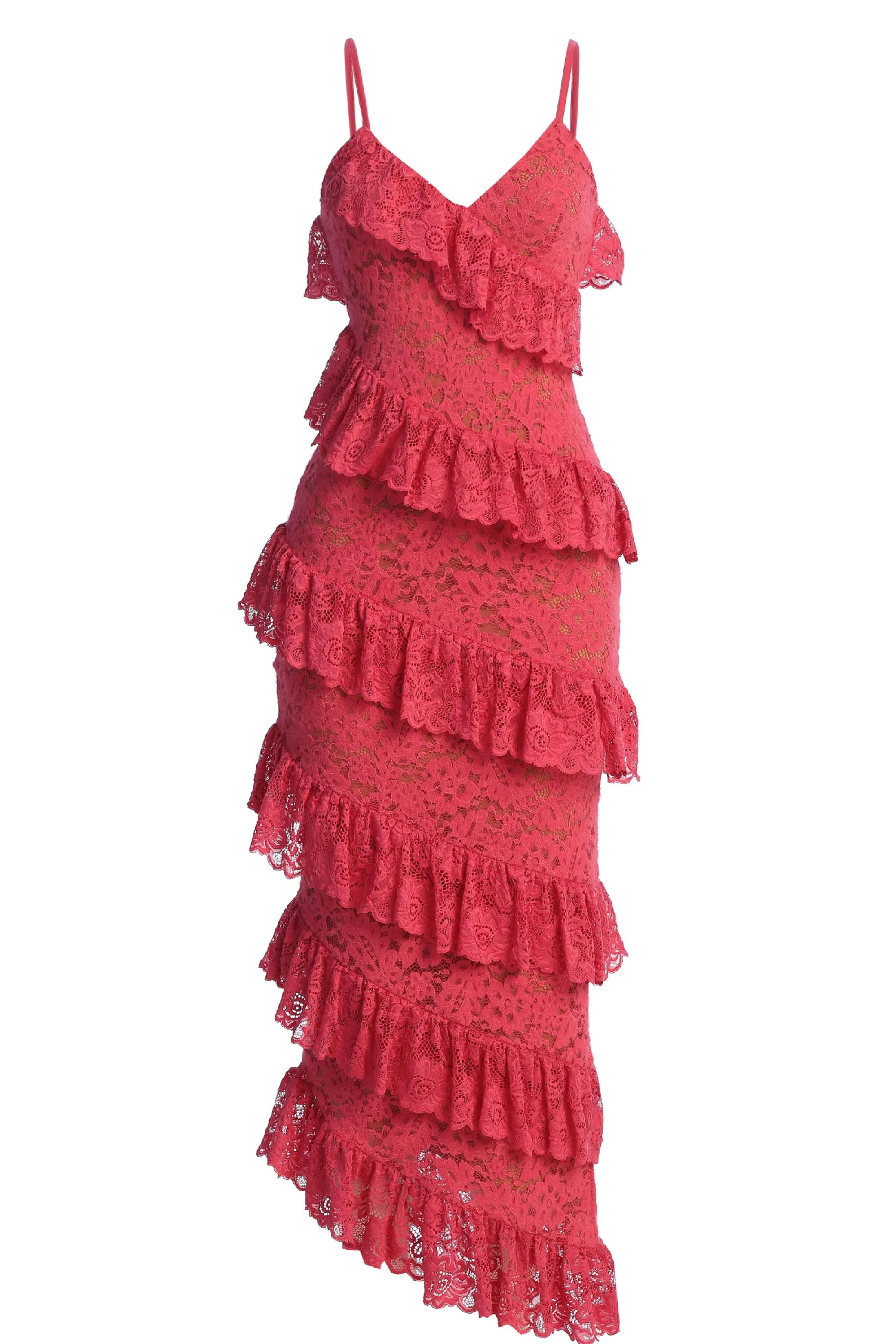 Fuchsia Feeling Of Forever Ruffle Dress