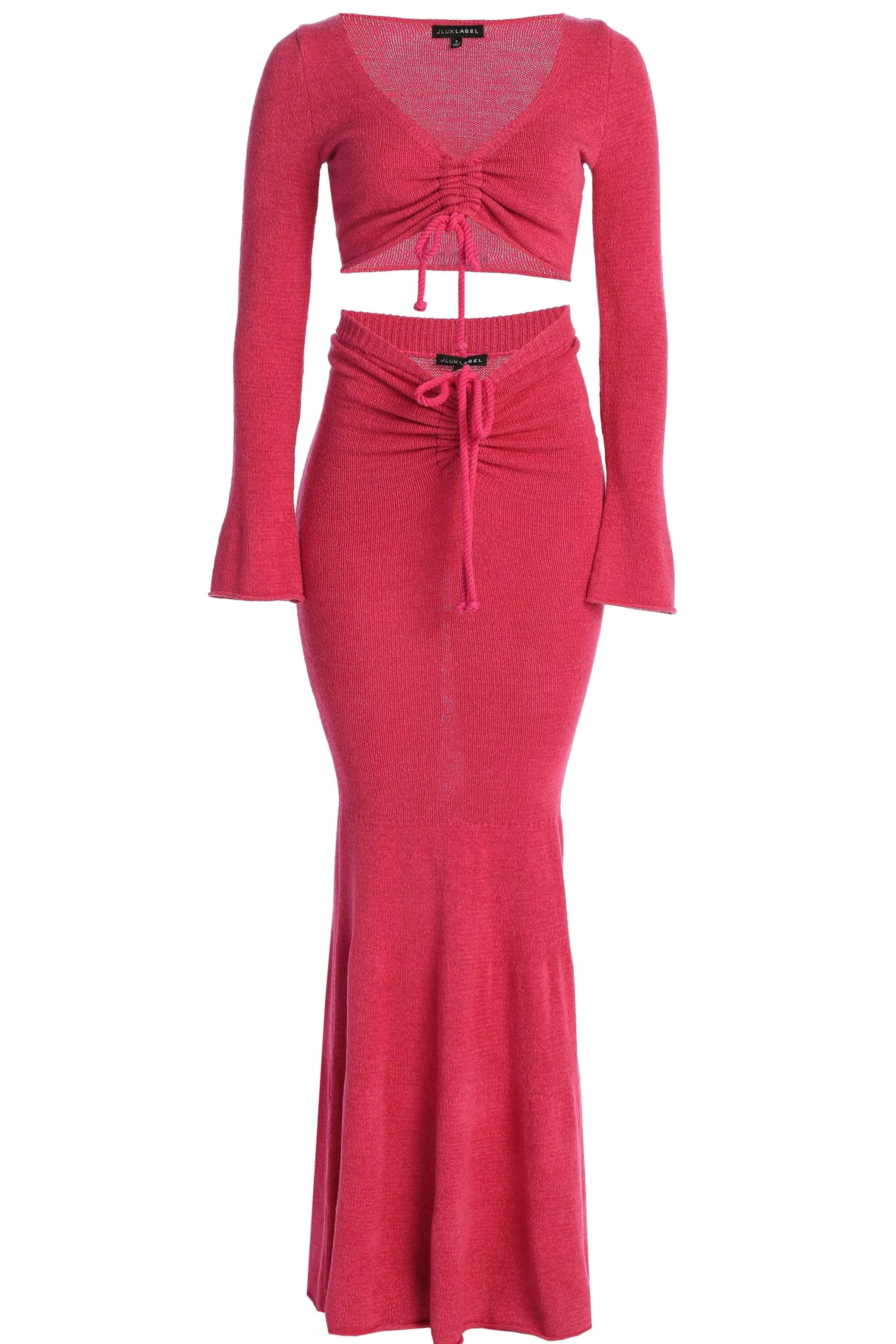 Fushia Resort Two-Piece Skirt Set