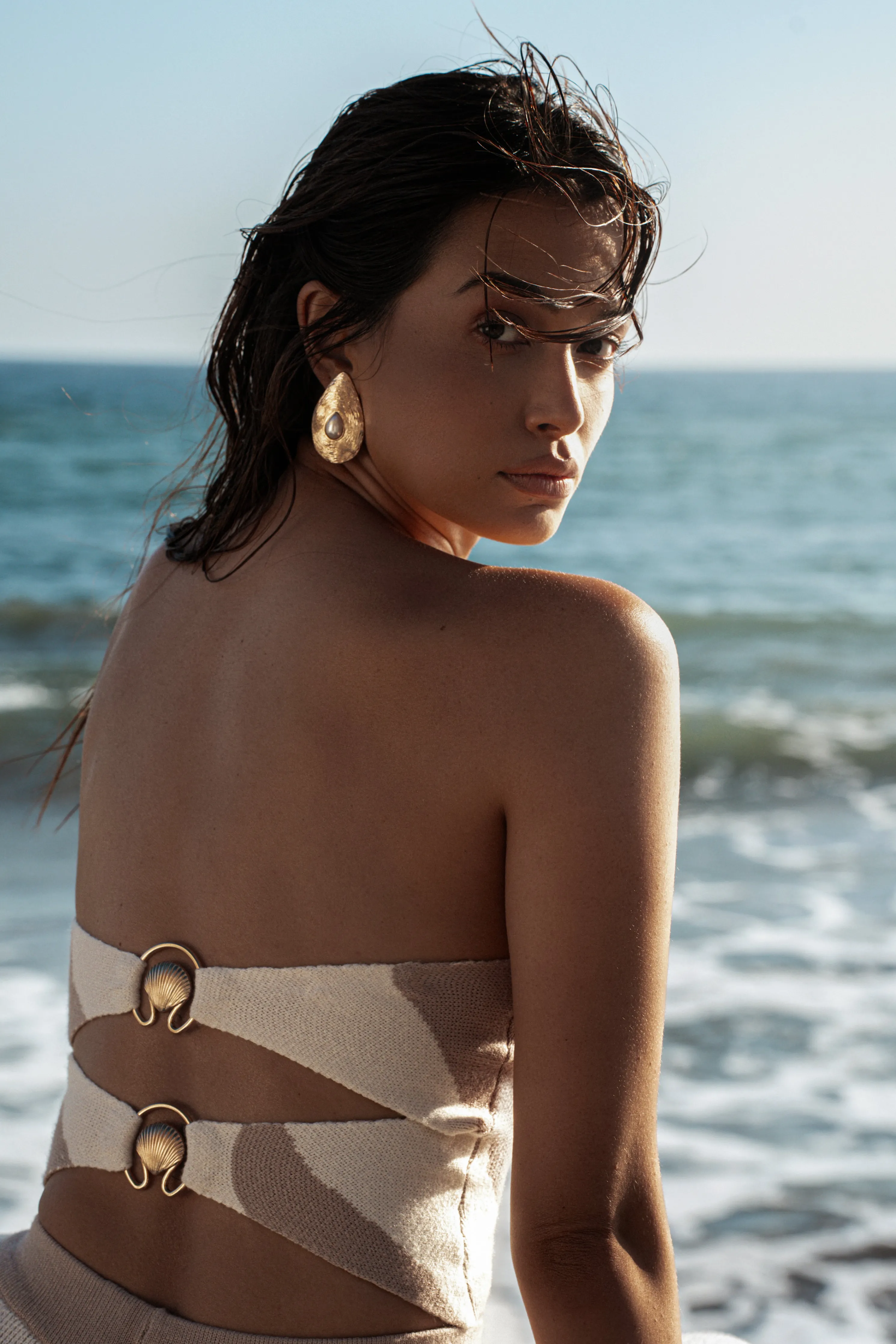 Gold Aimee Pearl Earrings