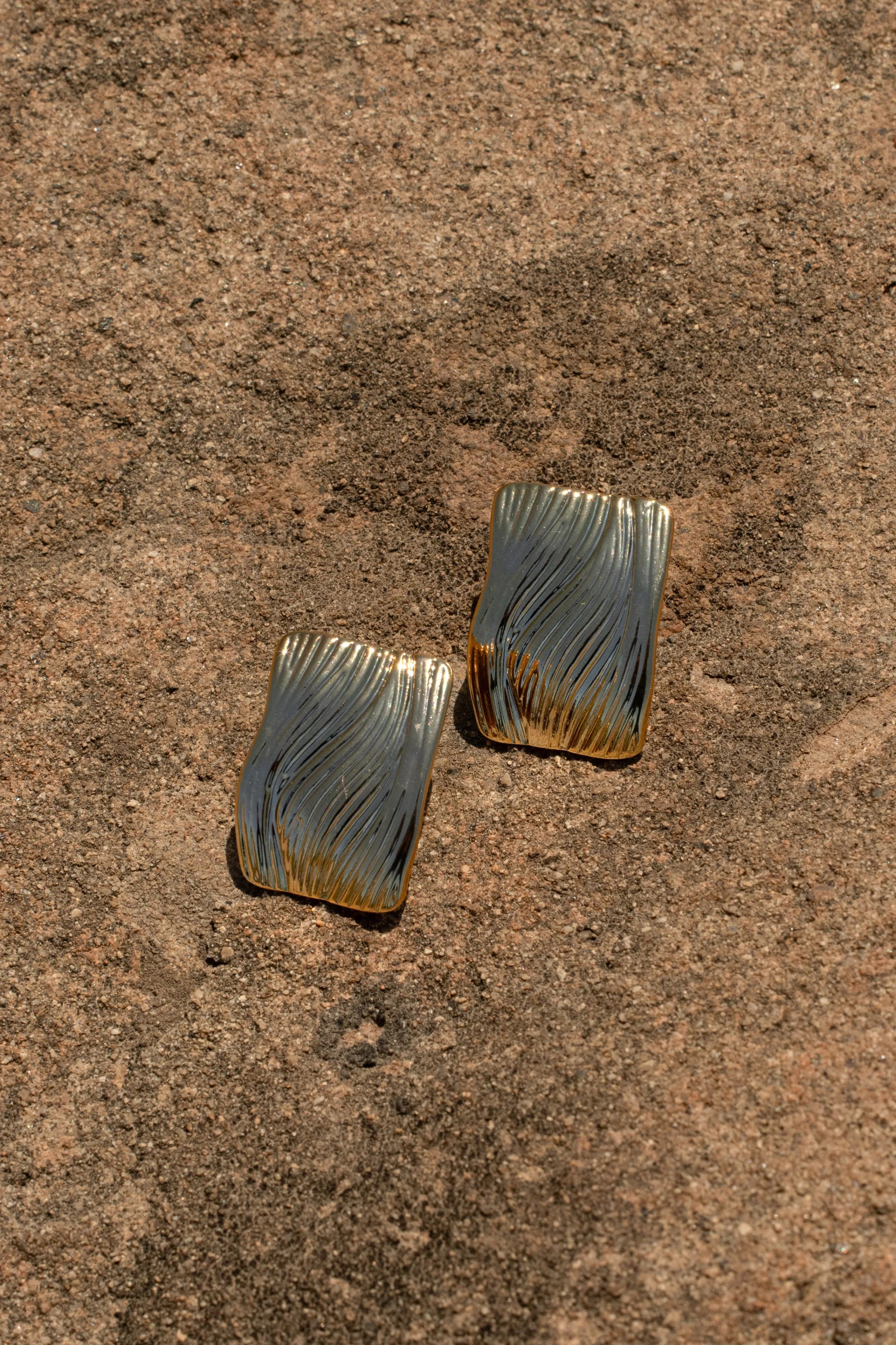 Gold Easton Textured Earrings