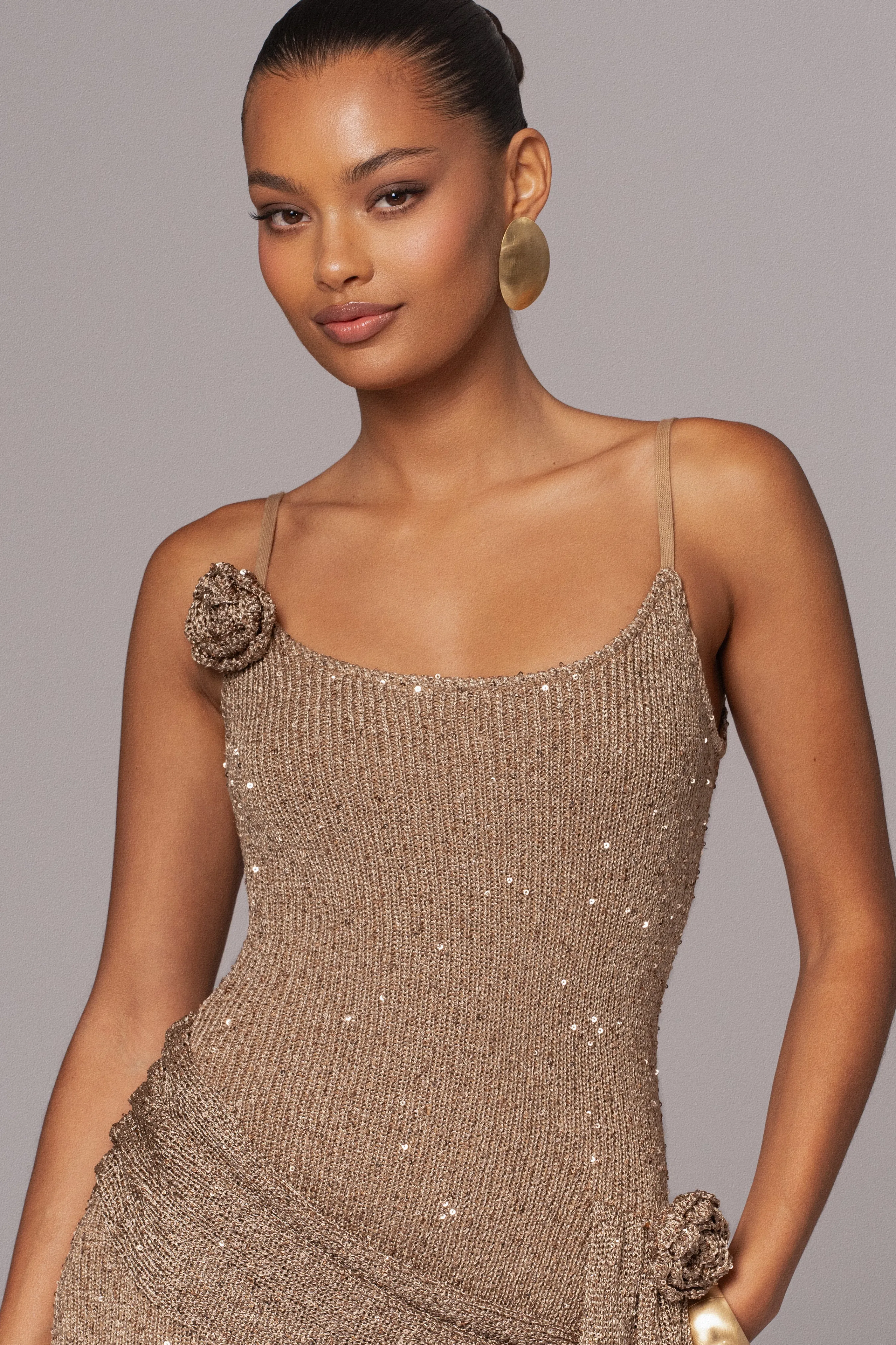 Gold Golden Dusk Sequin Dress