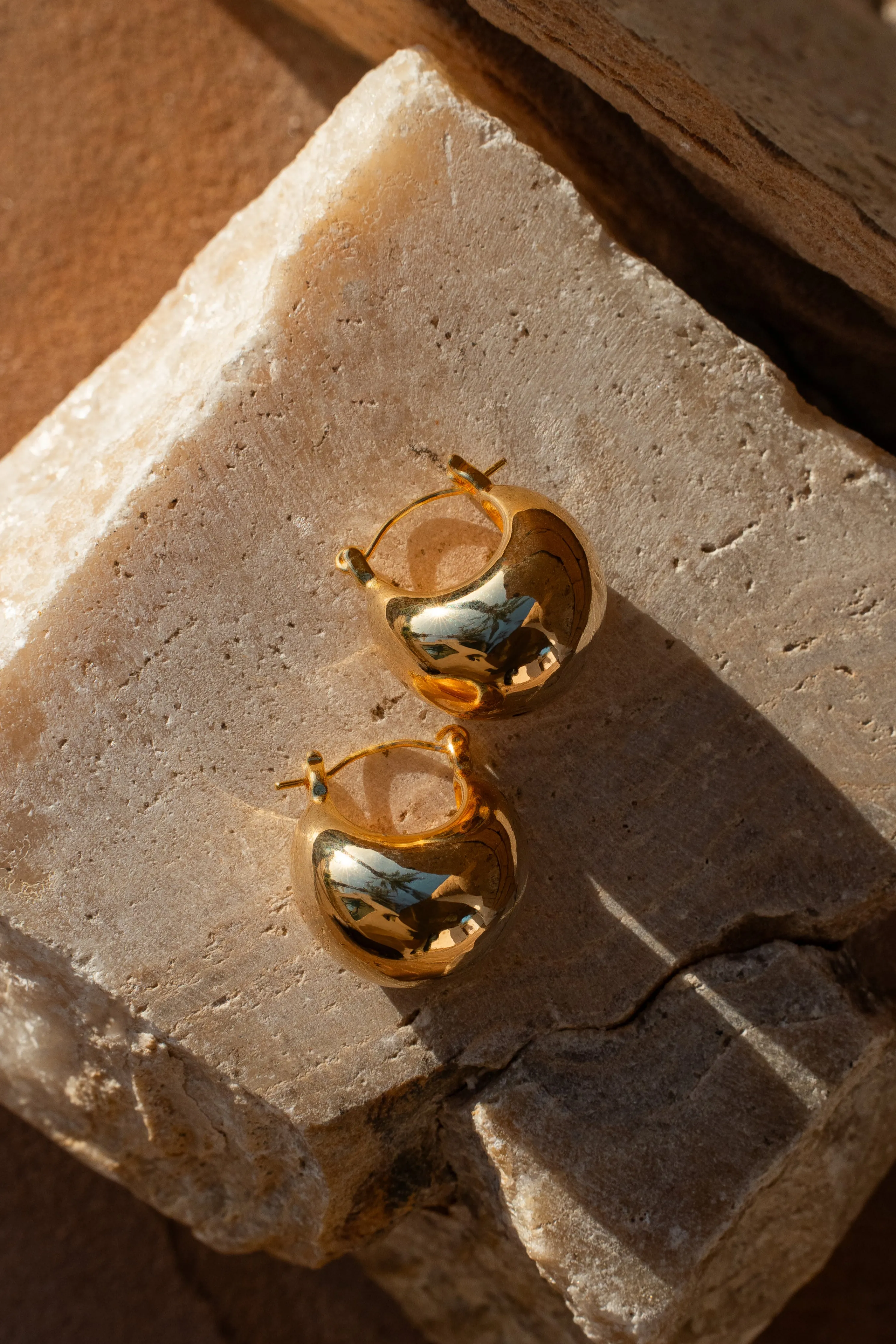 Gold Huggie Hoop Earrings