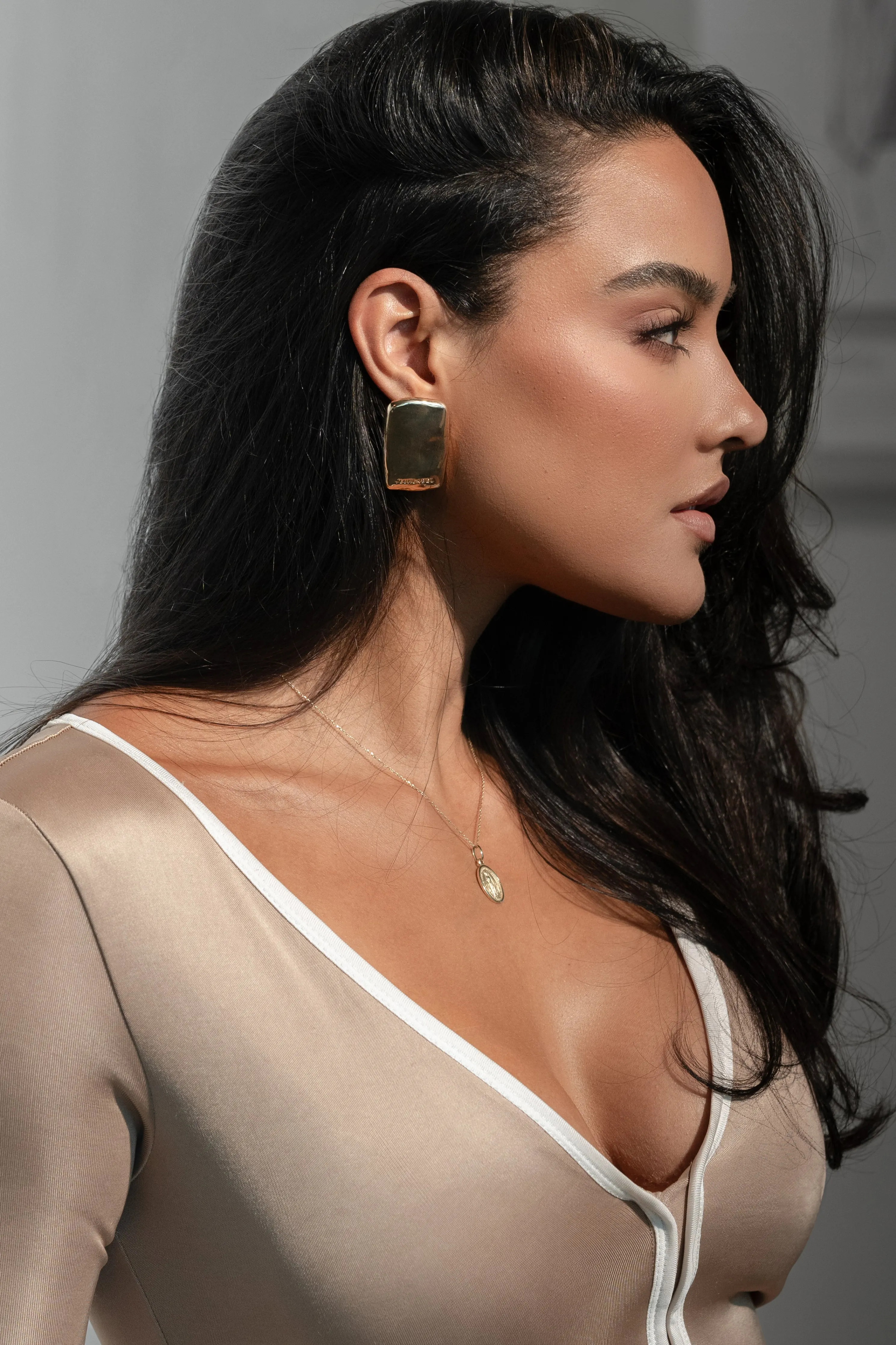 Gold JLUXLABEL Logo Earrings