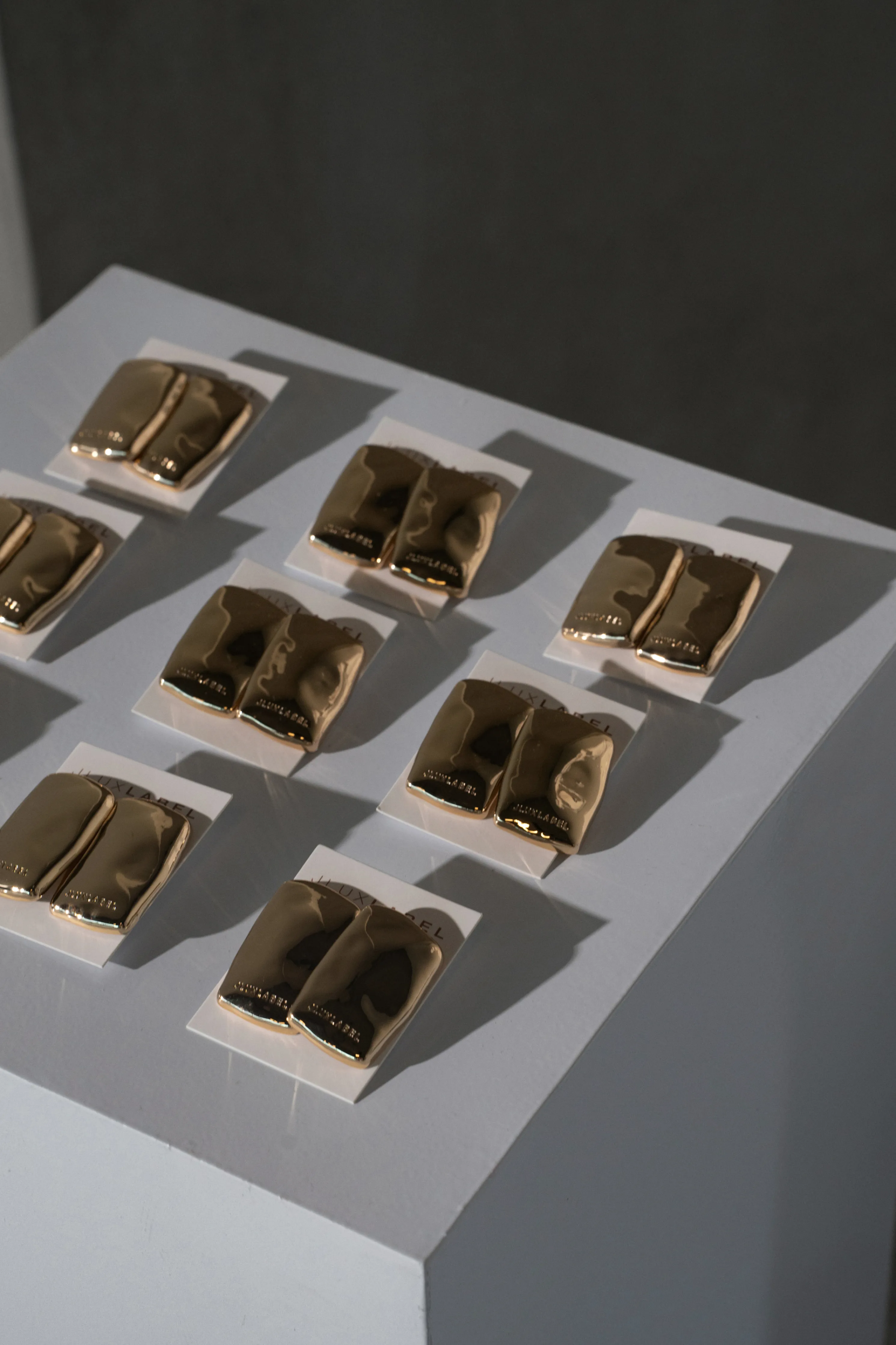 Gold JLUXLABEL Logo Earrings