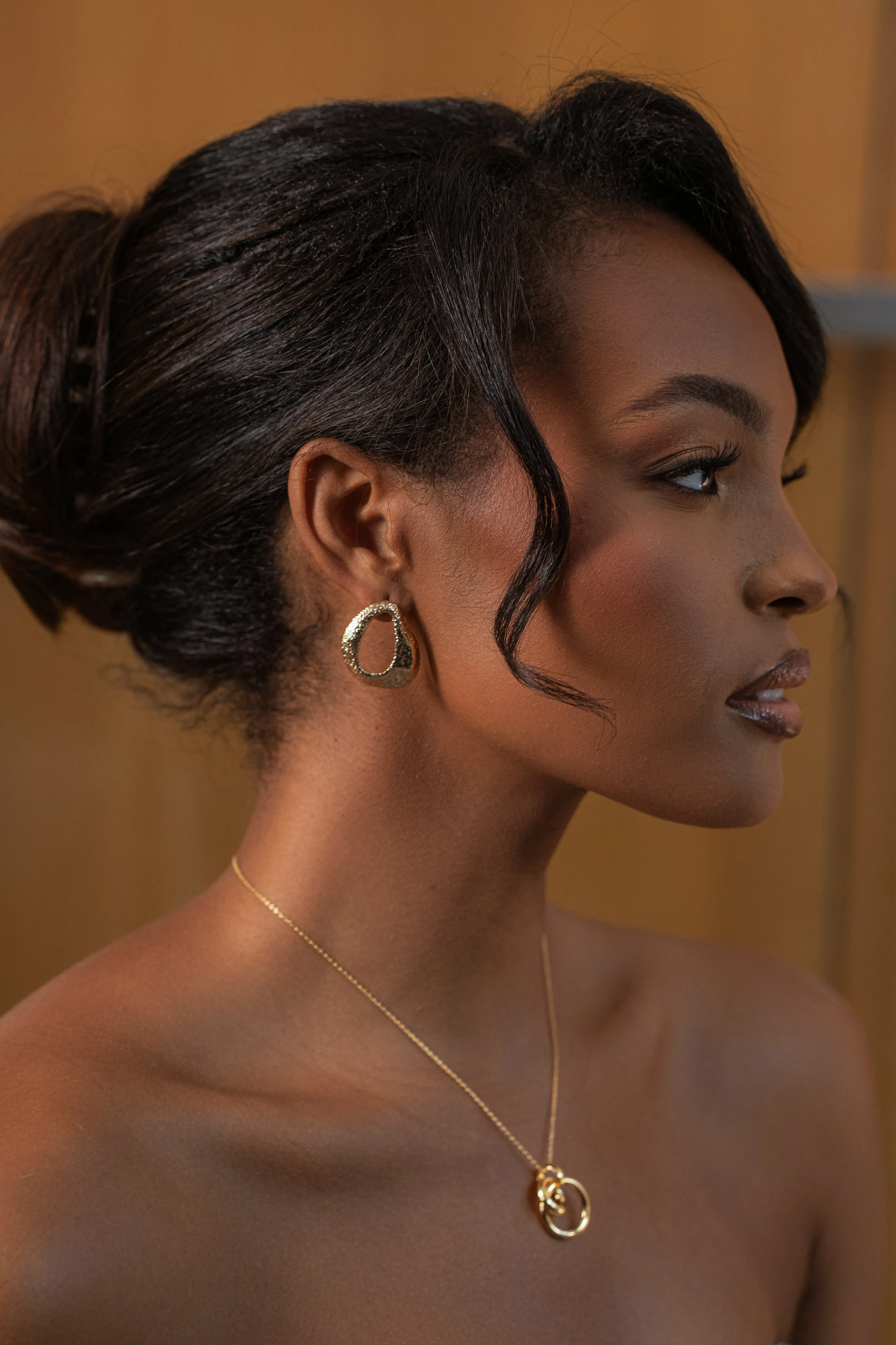 Gold Leigh Texture Earrings