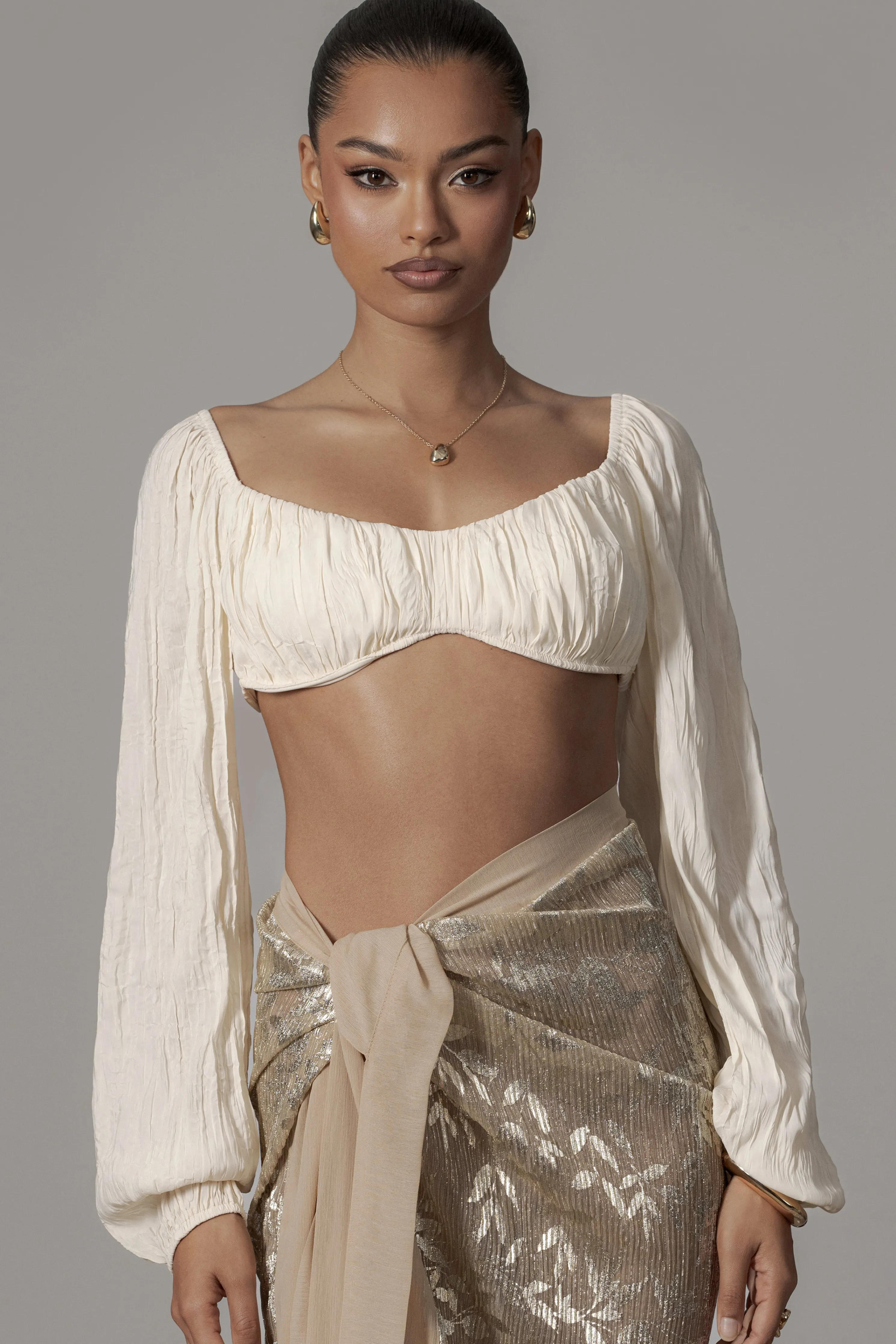 Gold Positano Printed Sarong Skirt