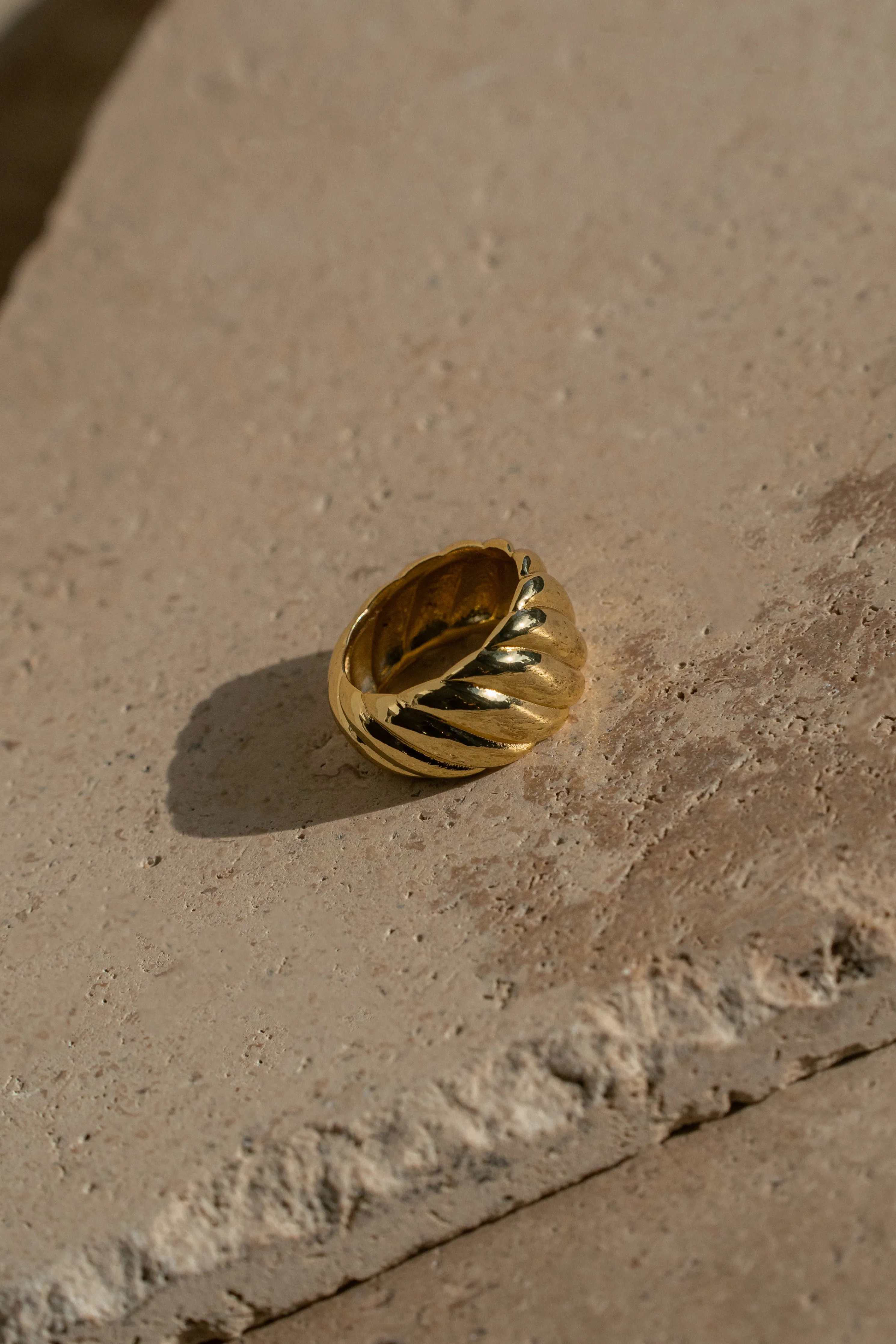 Gold Reo Croissant Ring