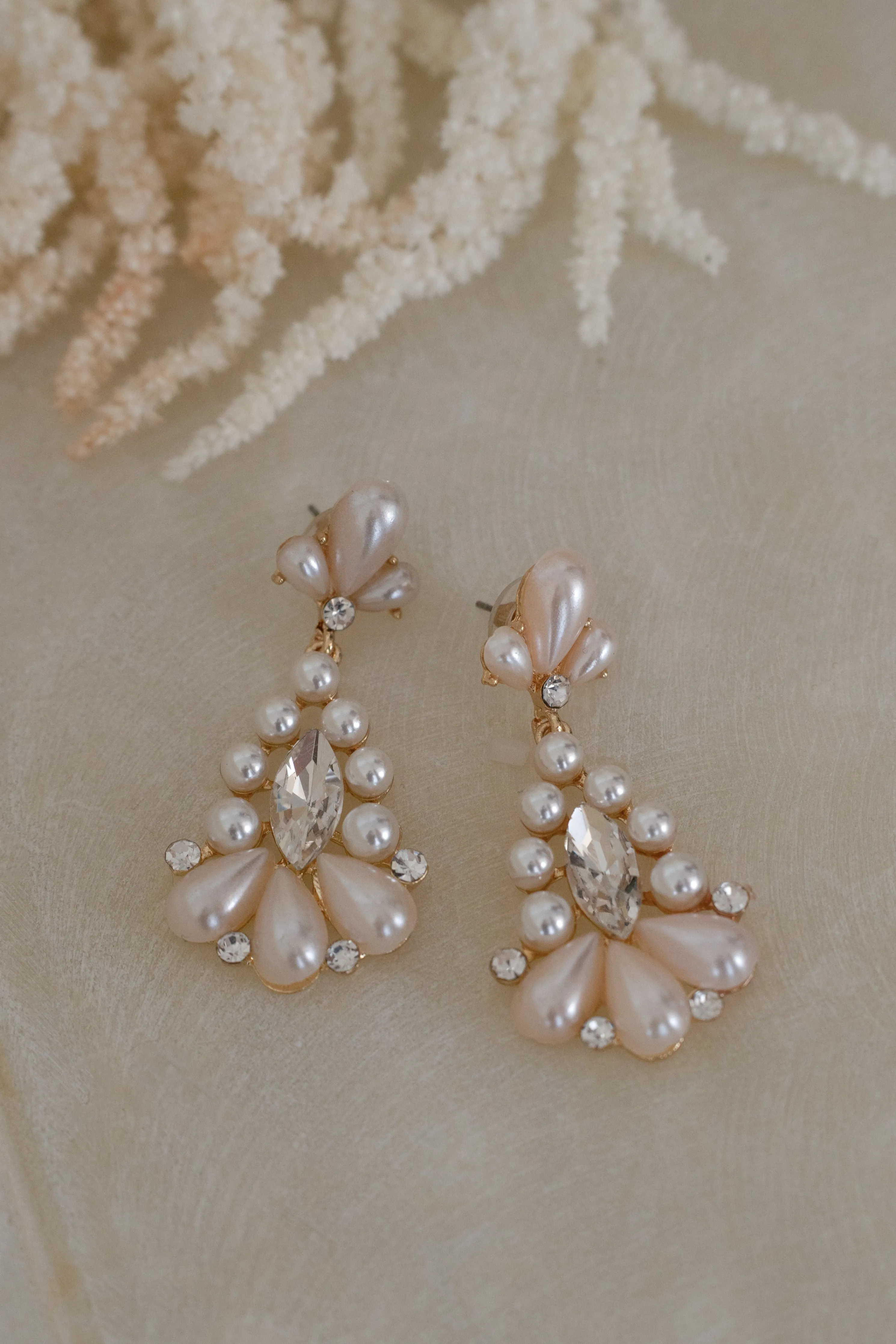 Gold Say I Do Pearl Earrings
