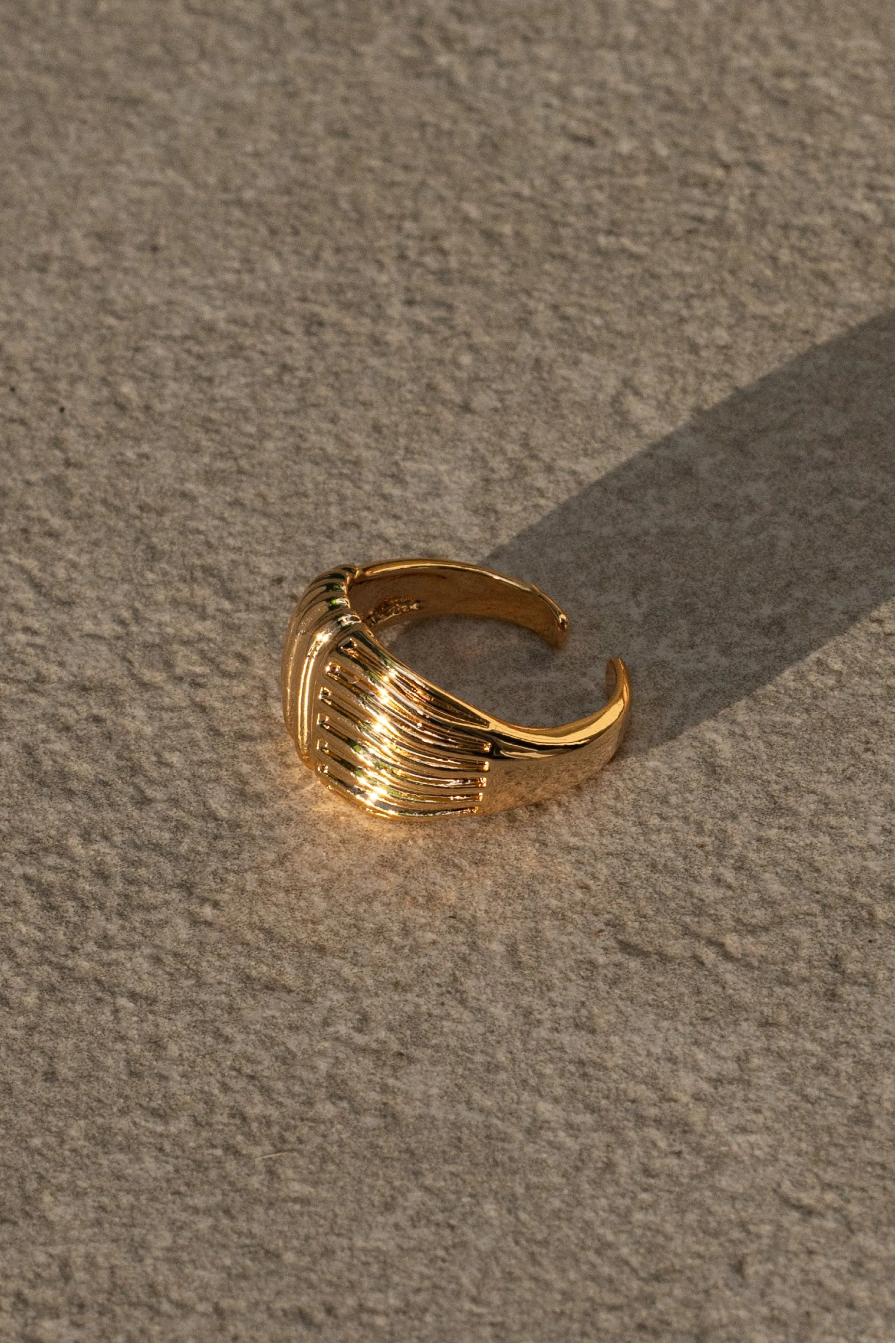 Gold Texture Open Ring