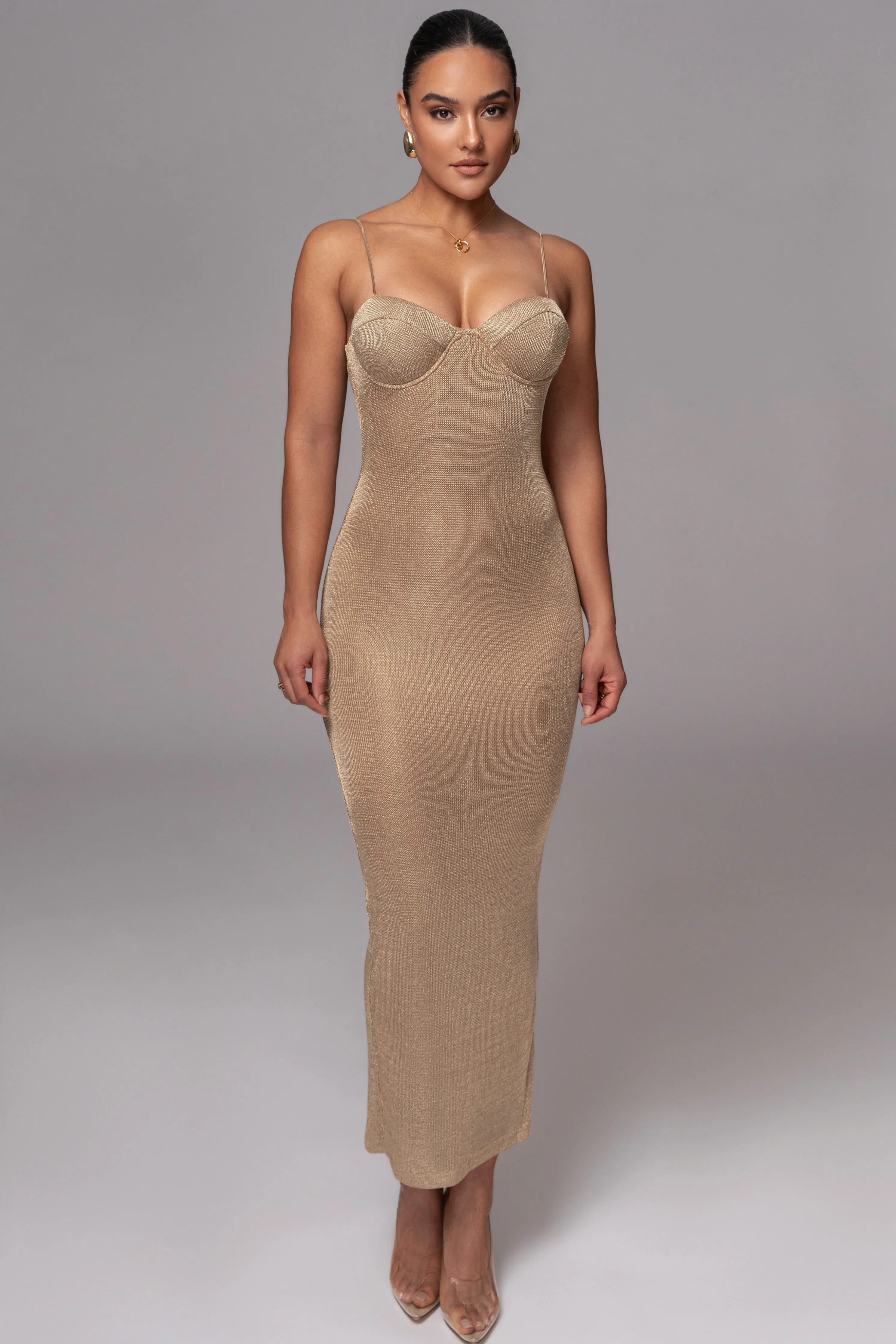 Gold Twilight Elegance Maxi Dress