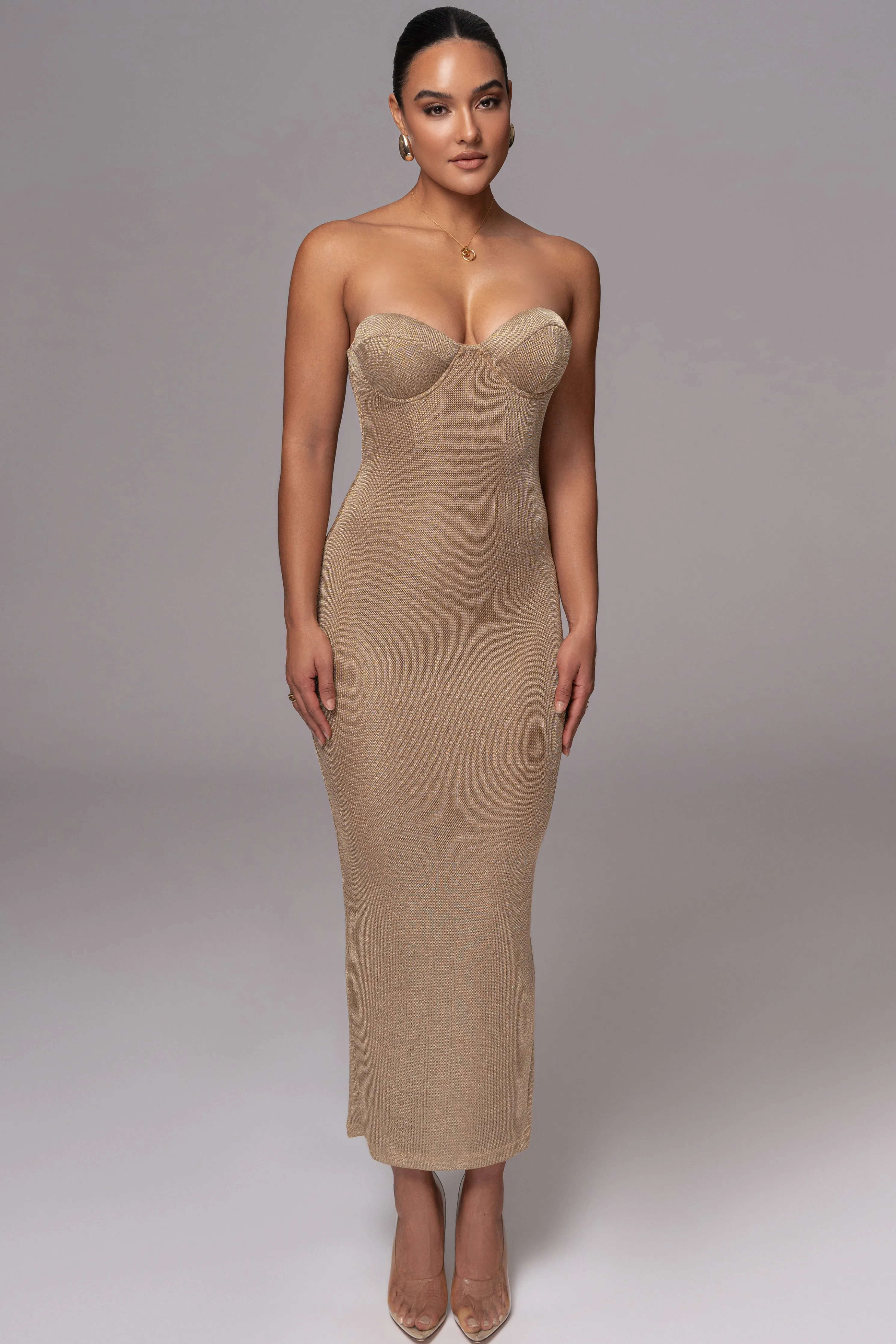 Gold Twilight Elegance Maxi Dress