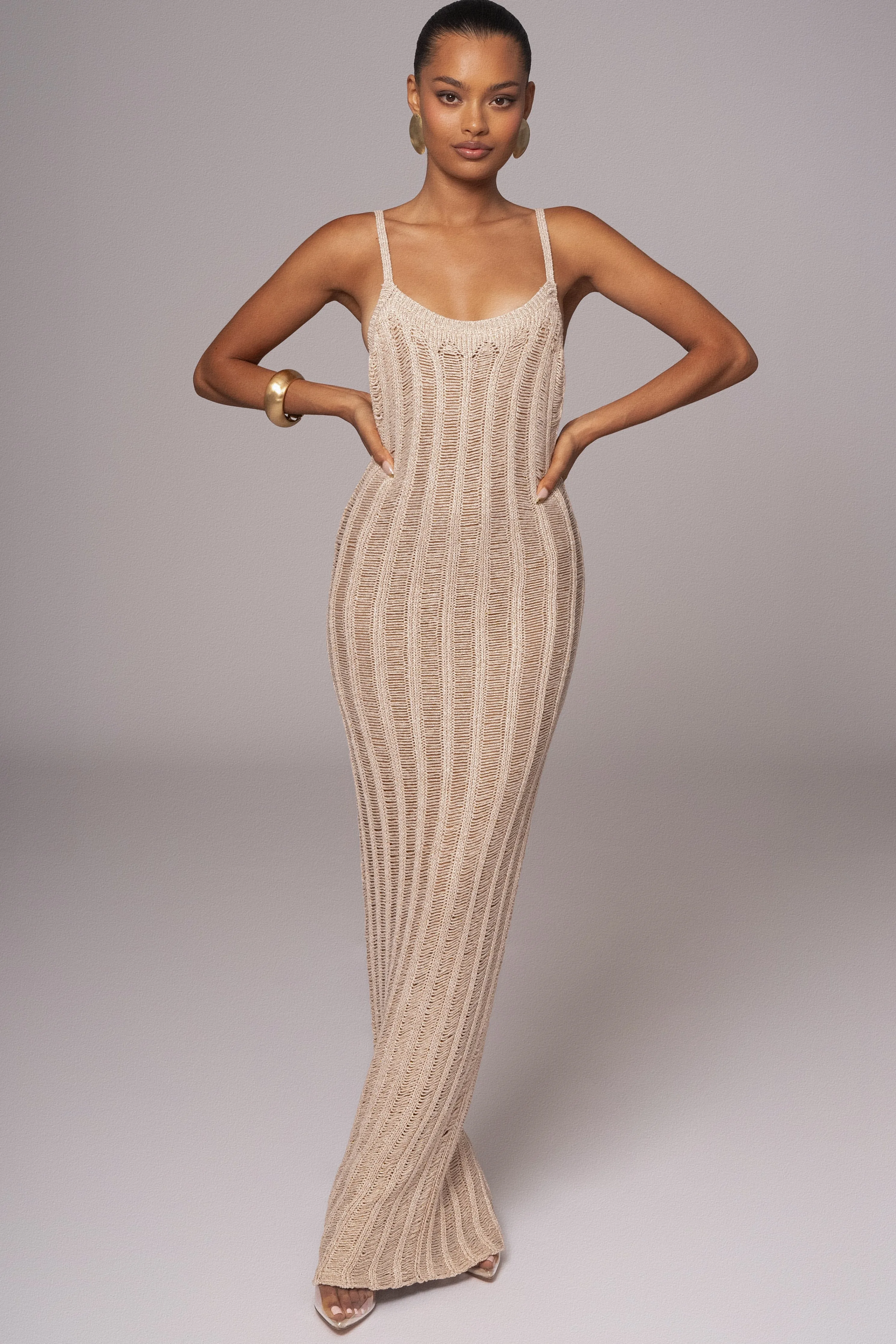 Gold Unwind And Reset Maxi Dress