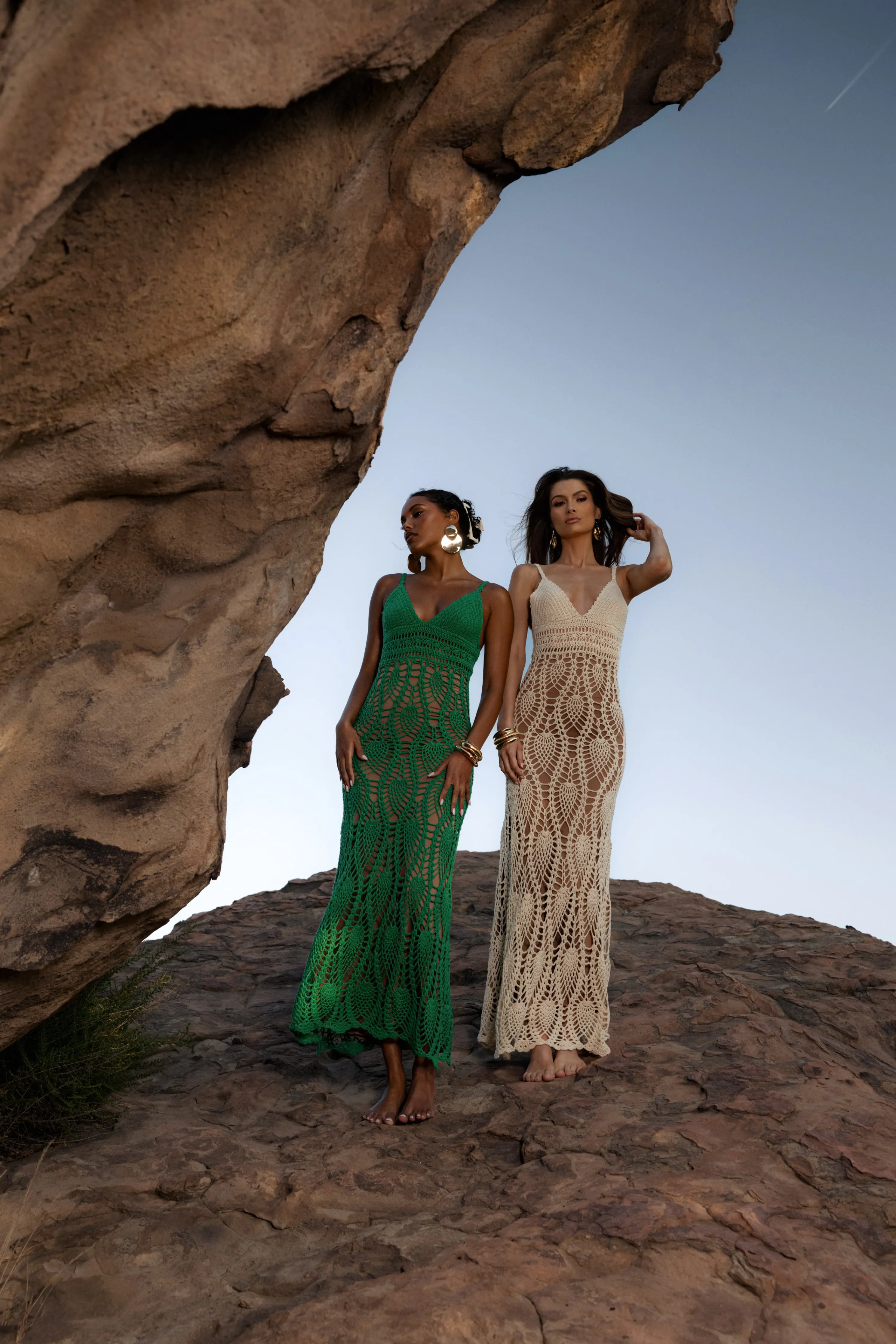 Green Great Escape Crochet Maxi Dress