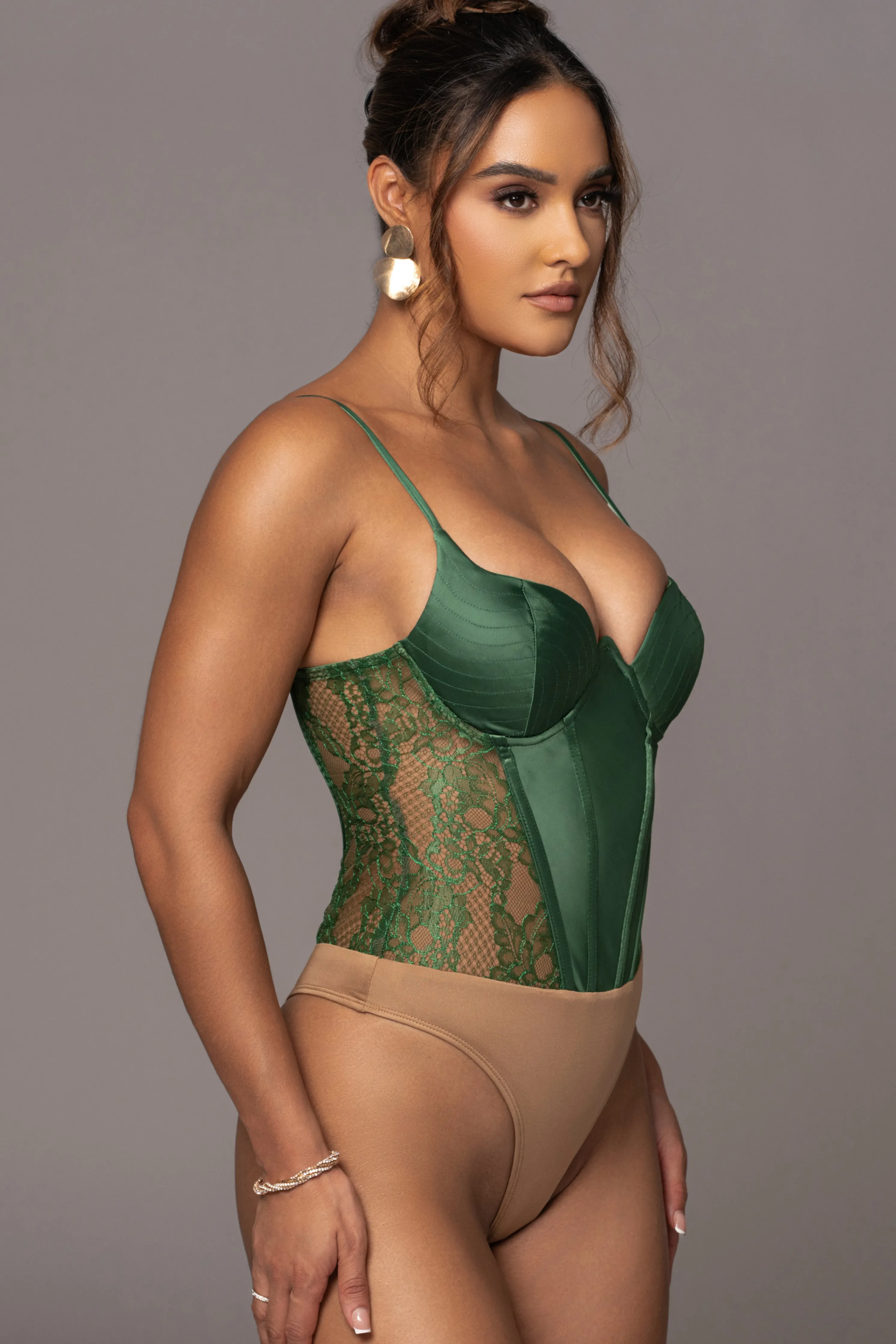 Green Incomparable Lace Bodysuit
