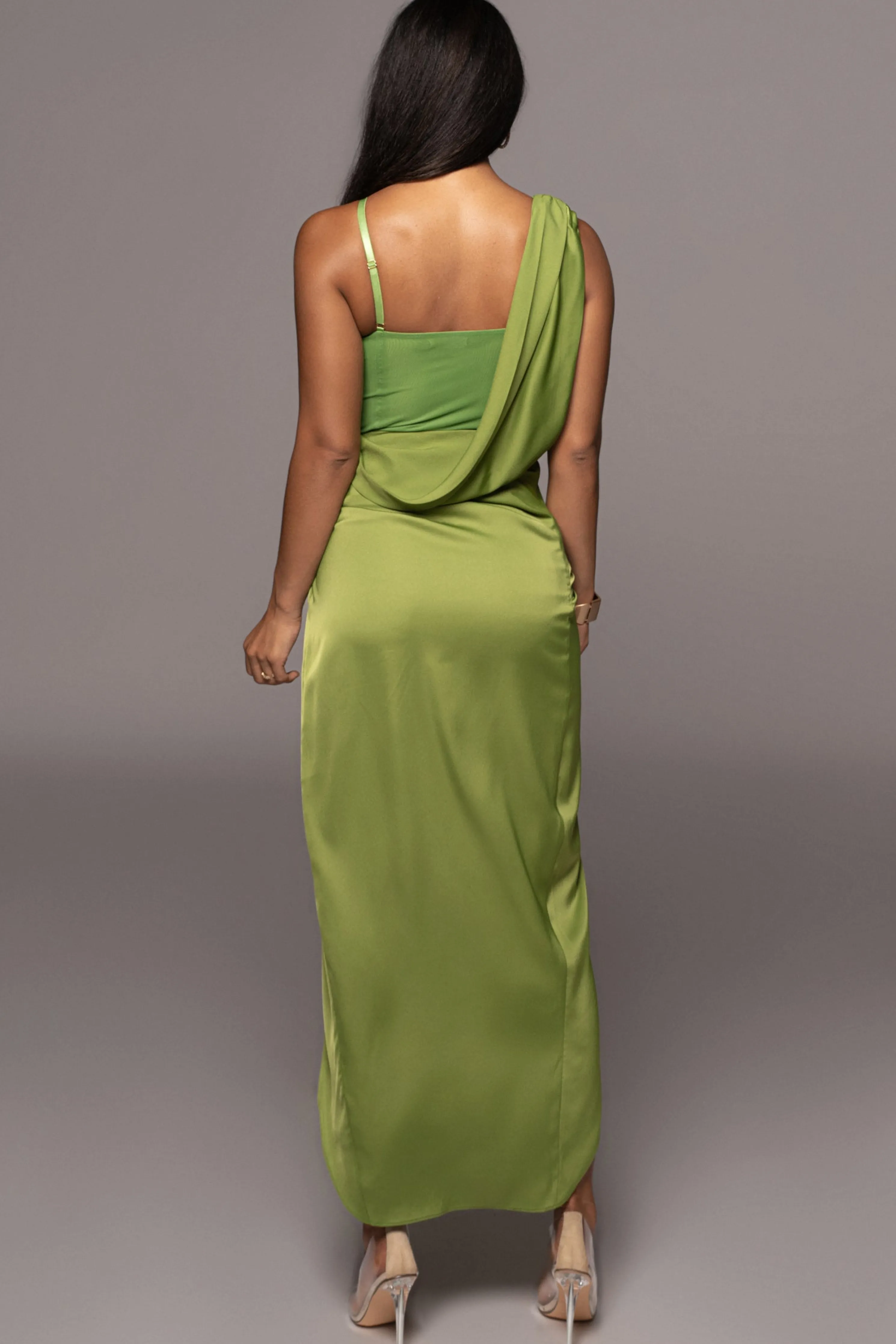 Green KRISTIANA SLIT DRESS
