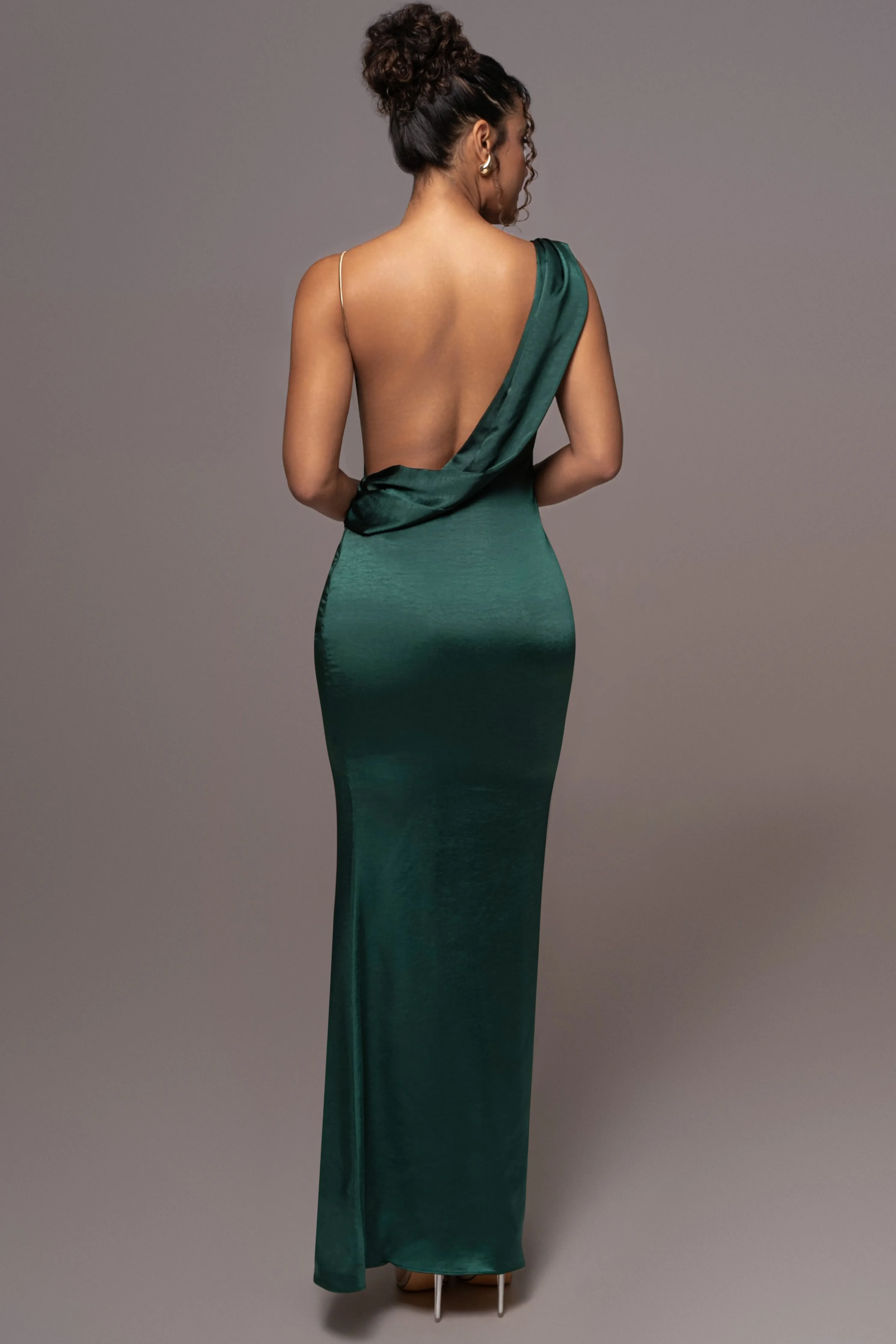 Green Satin Belle Maxi Dress