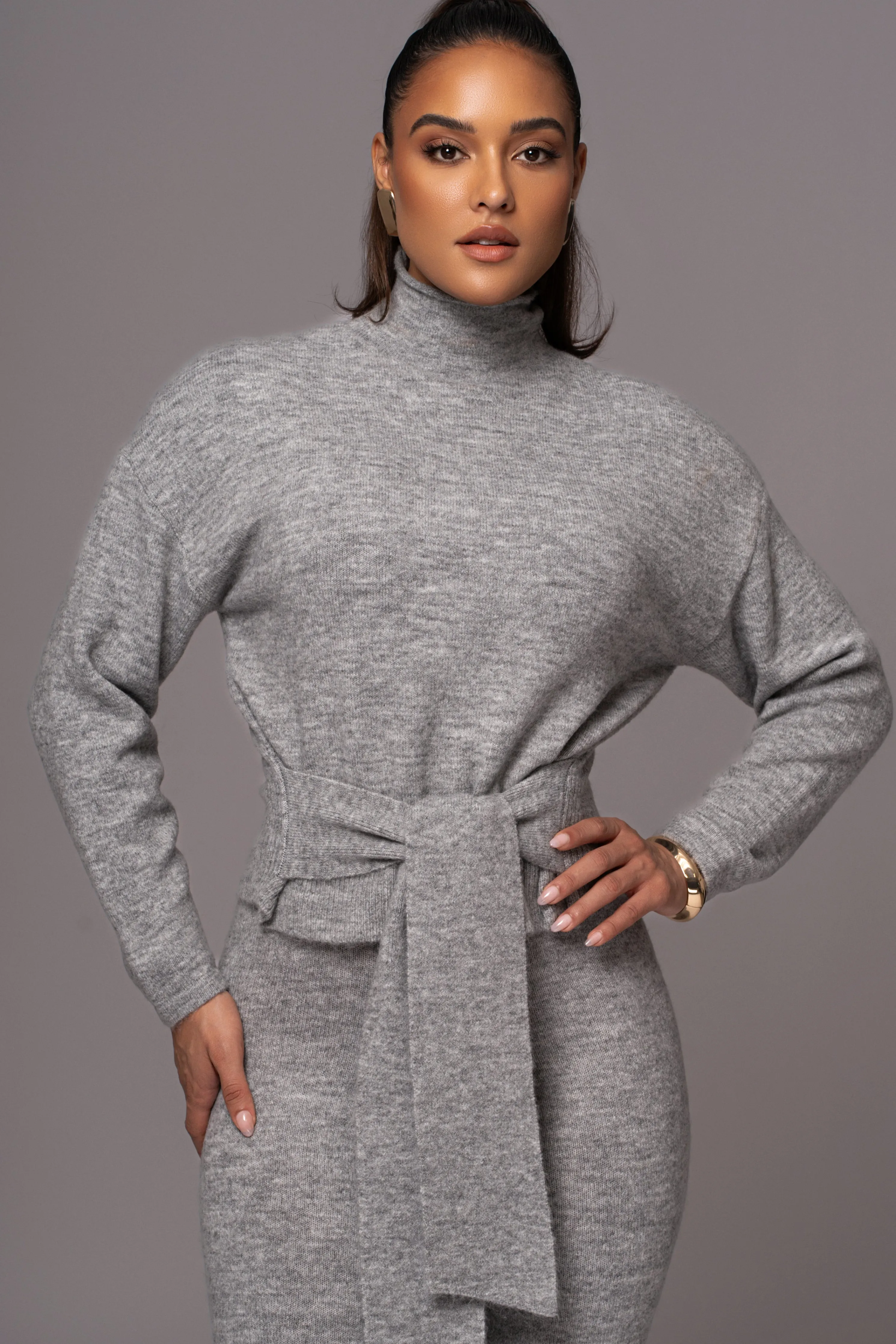 Grey Ivy Sweater Knit Pant Set