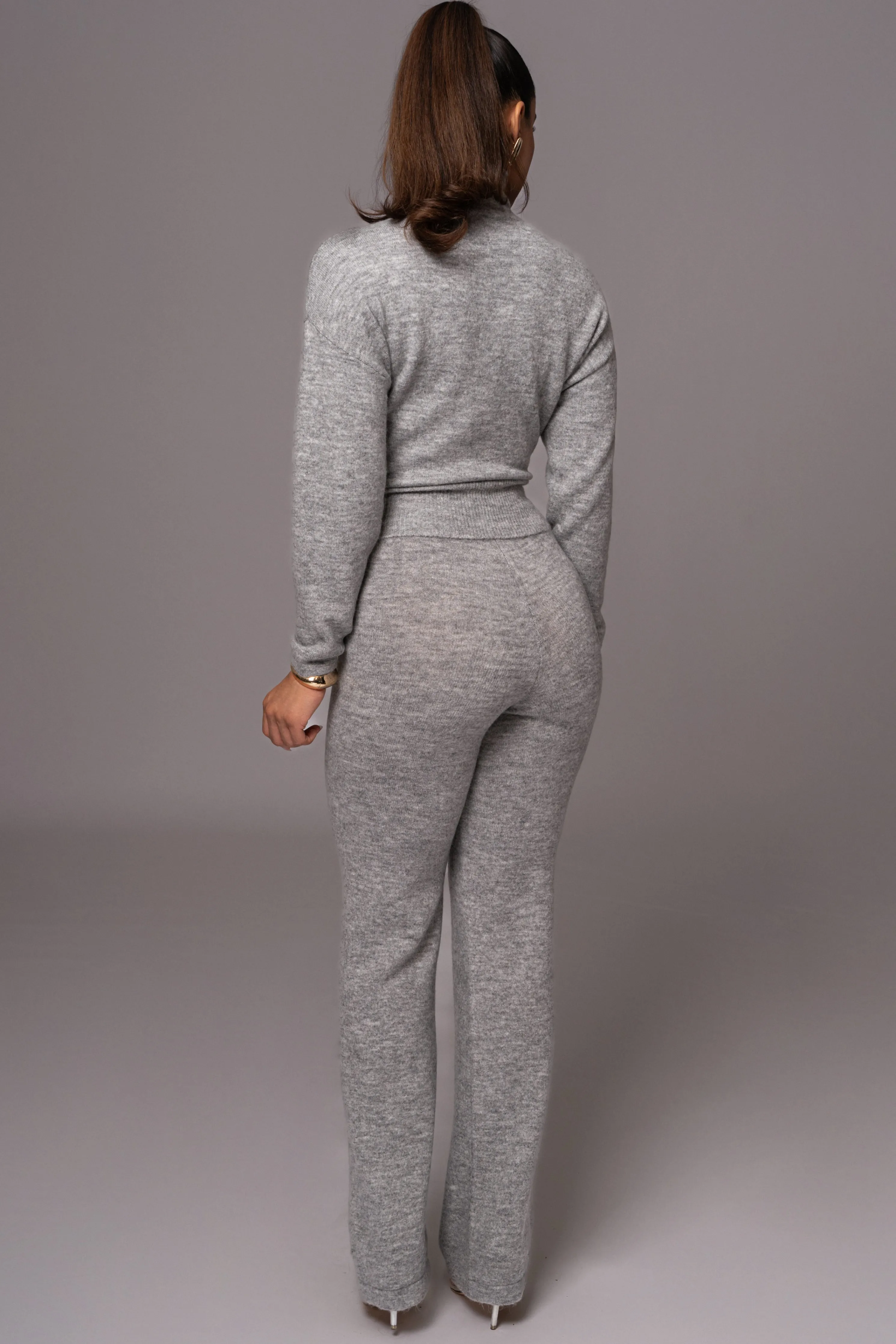 Grey Ivy Sweater Knit Pant Set