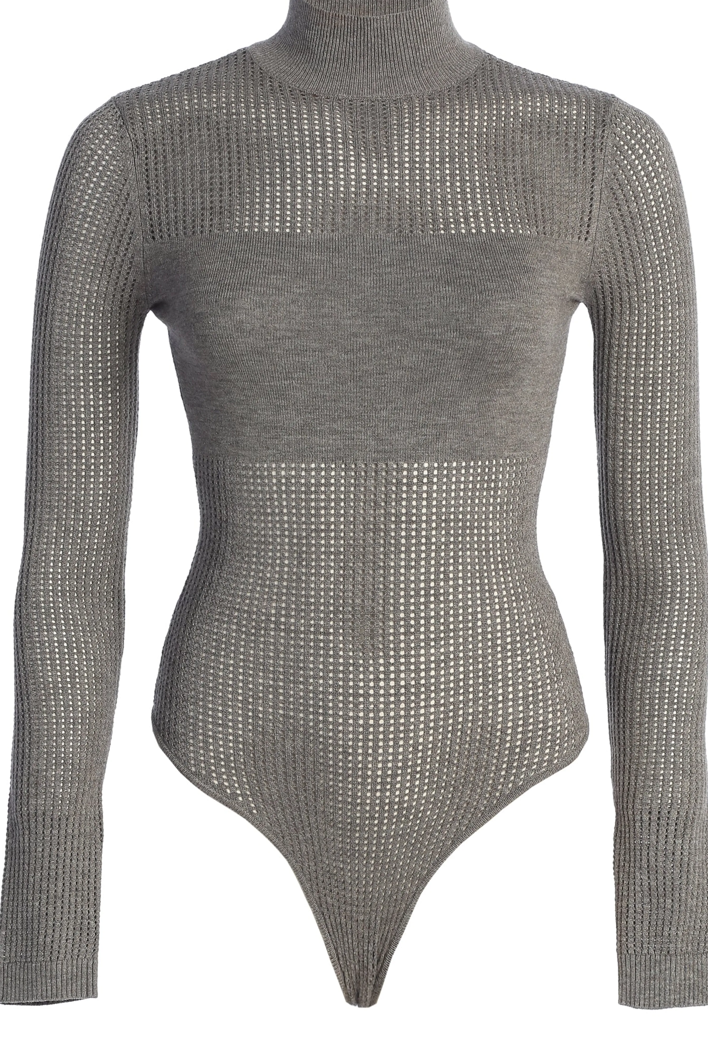 Grey Klaudette Knit Bodysuit