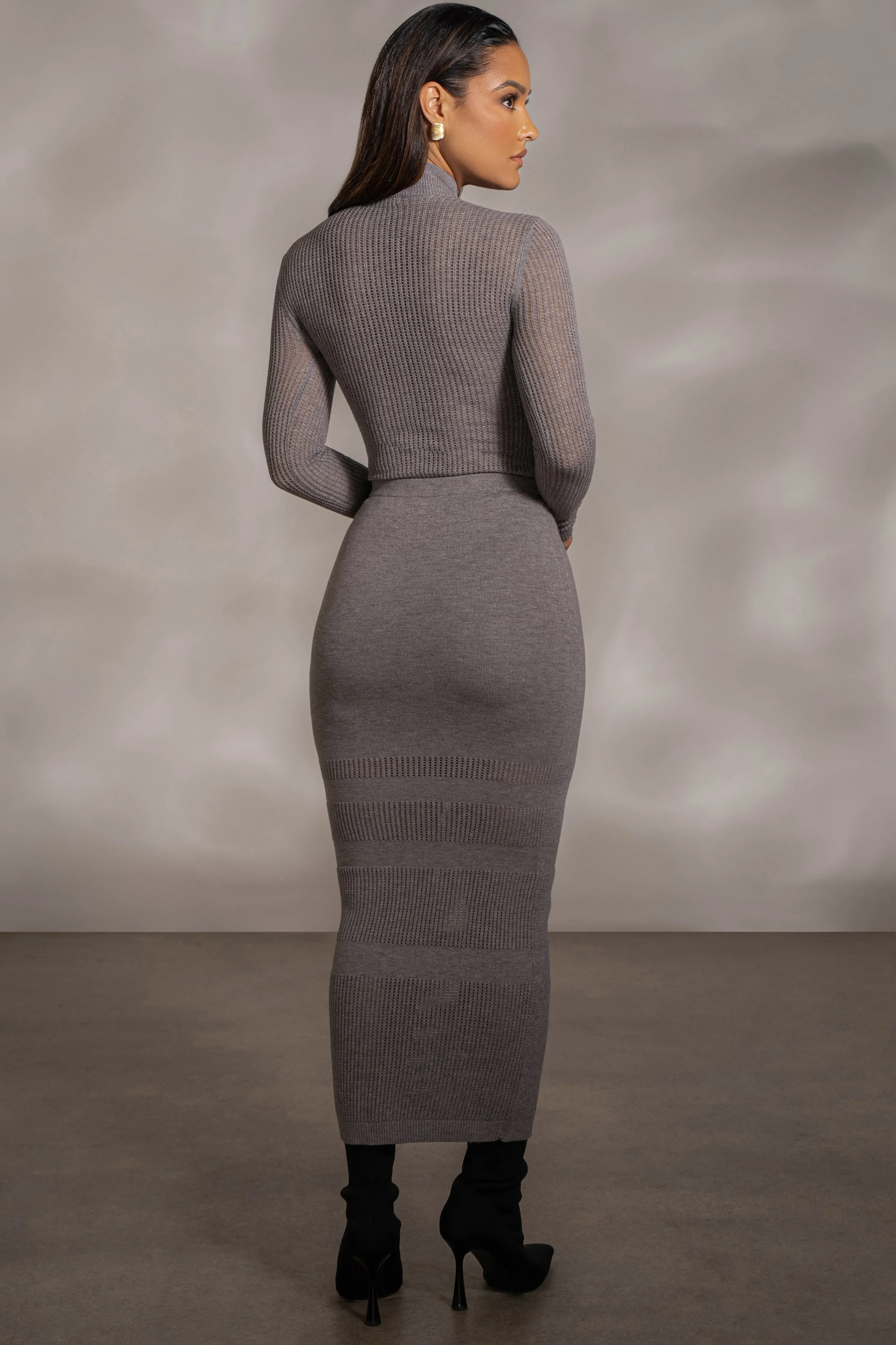 Grey Klaudette Knit Bodysuit