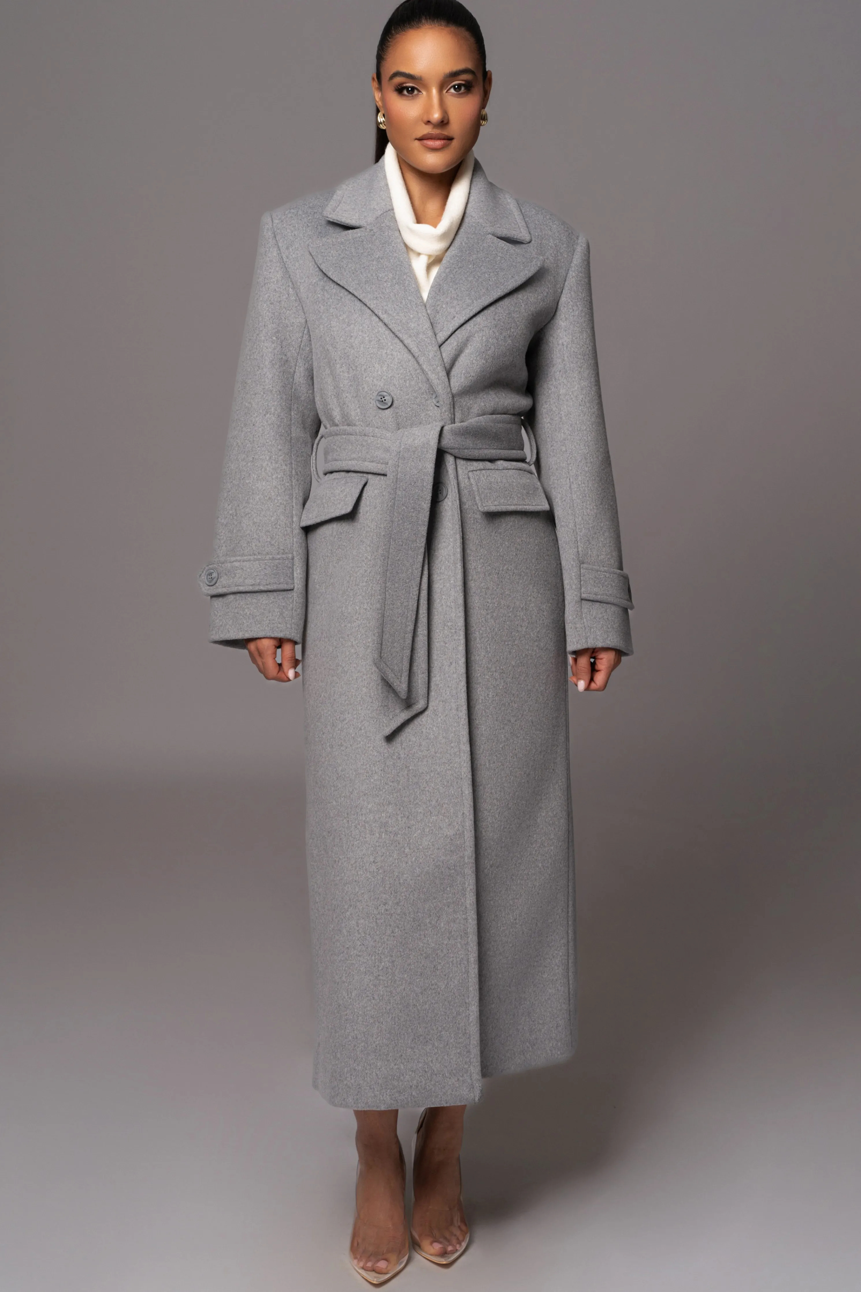Grey Rain Or Shine Longline Coat