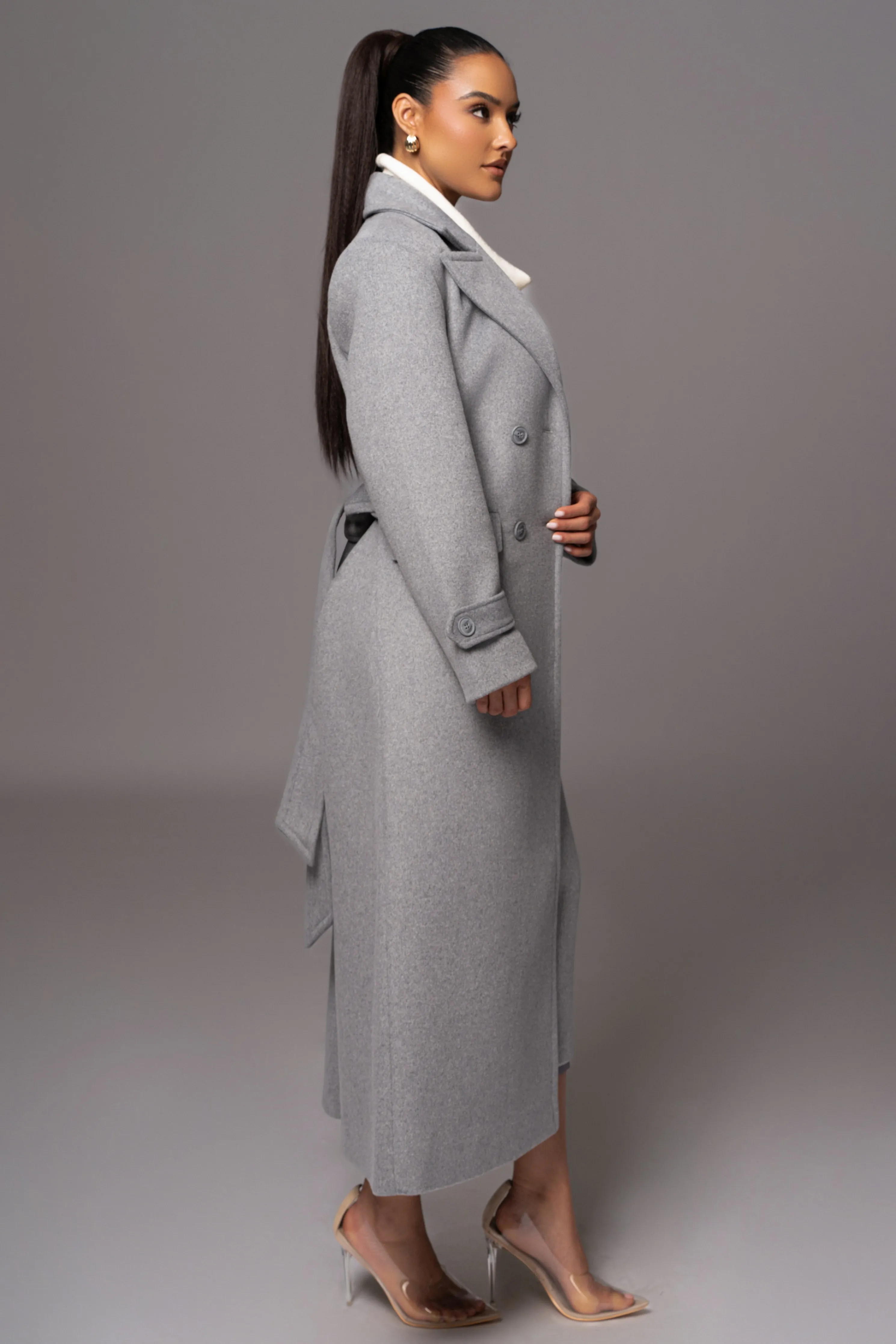 Grey Rain Or Shine Longline Coat