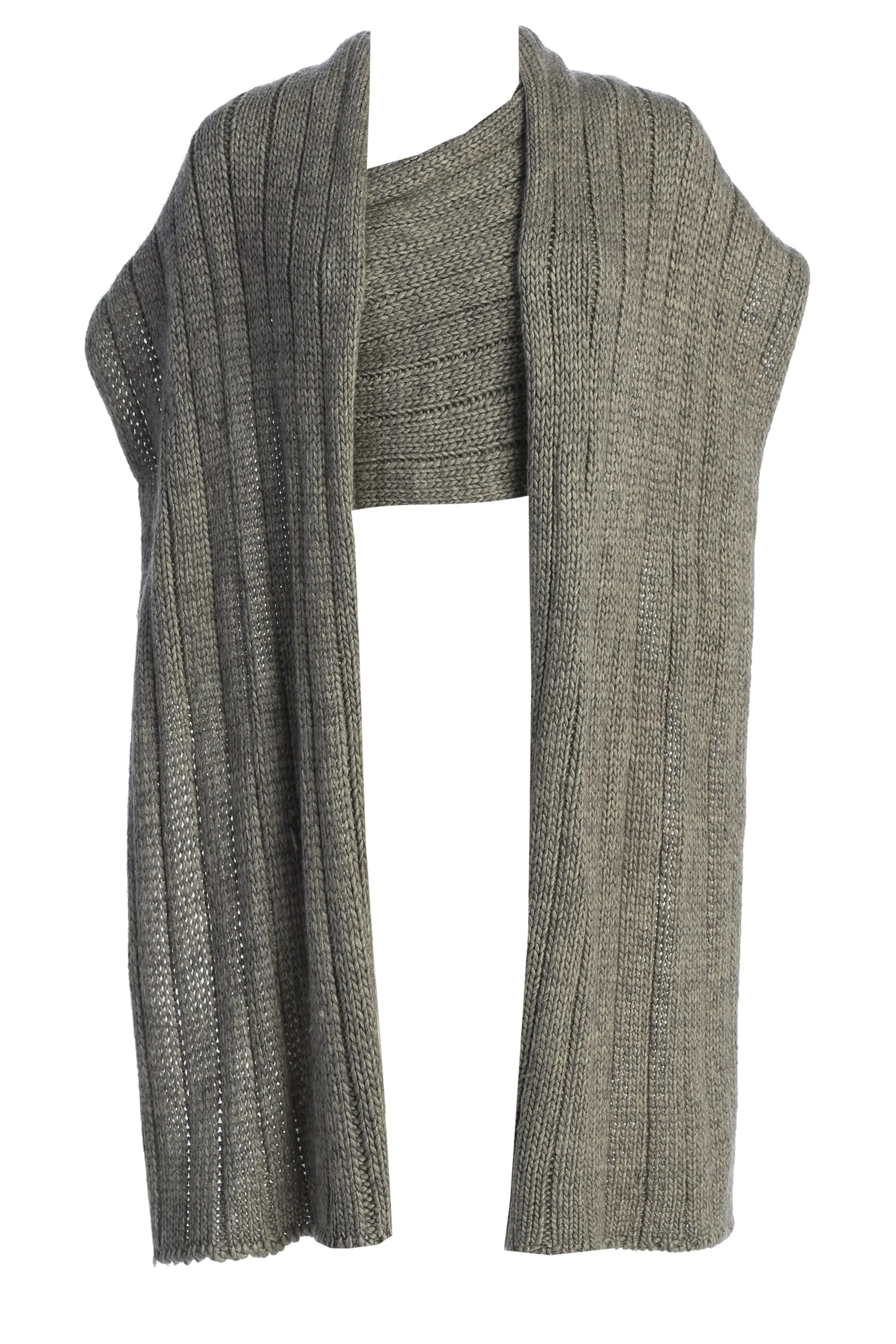 Grey Soft Life Cable Knit Sweater Top