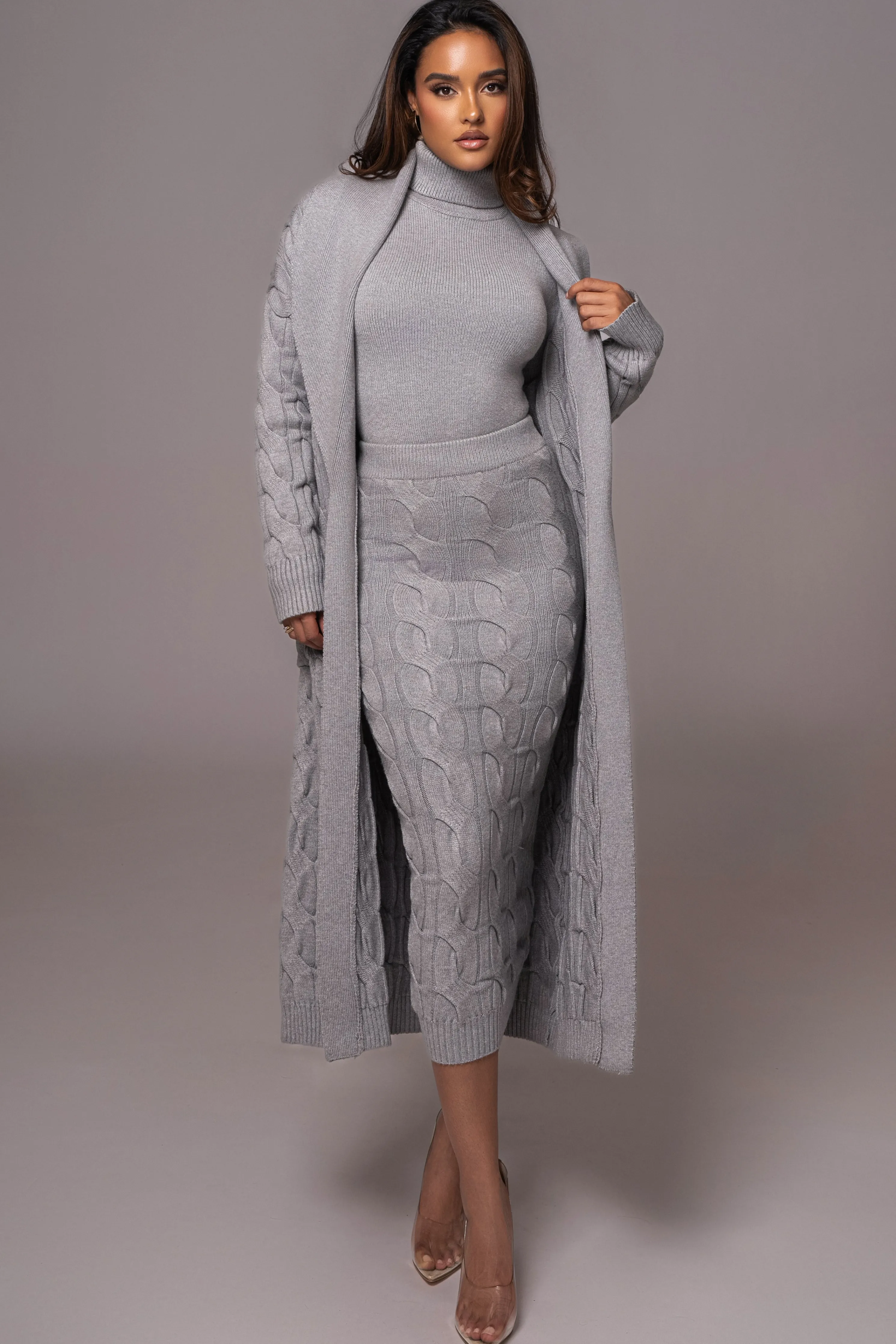 Grey Stepping Out Sweater Cardigan