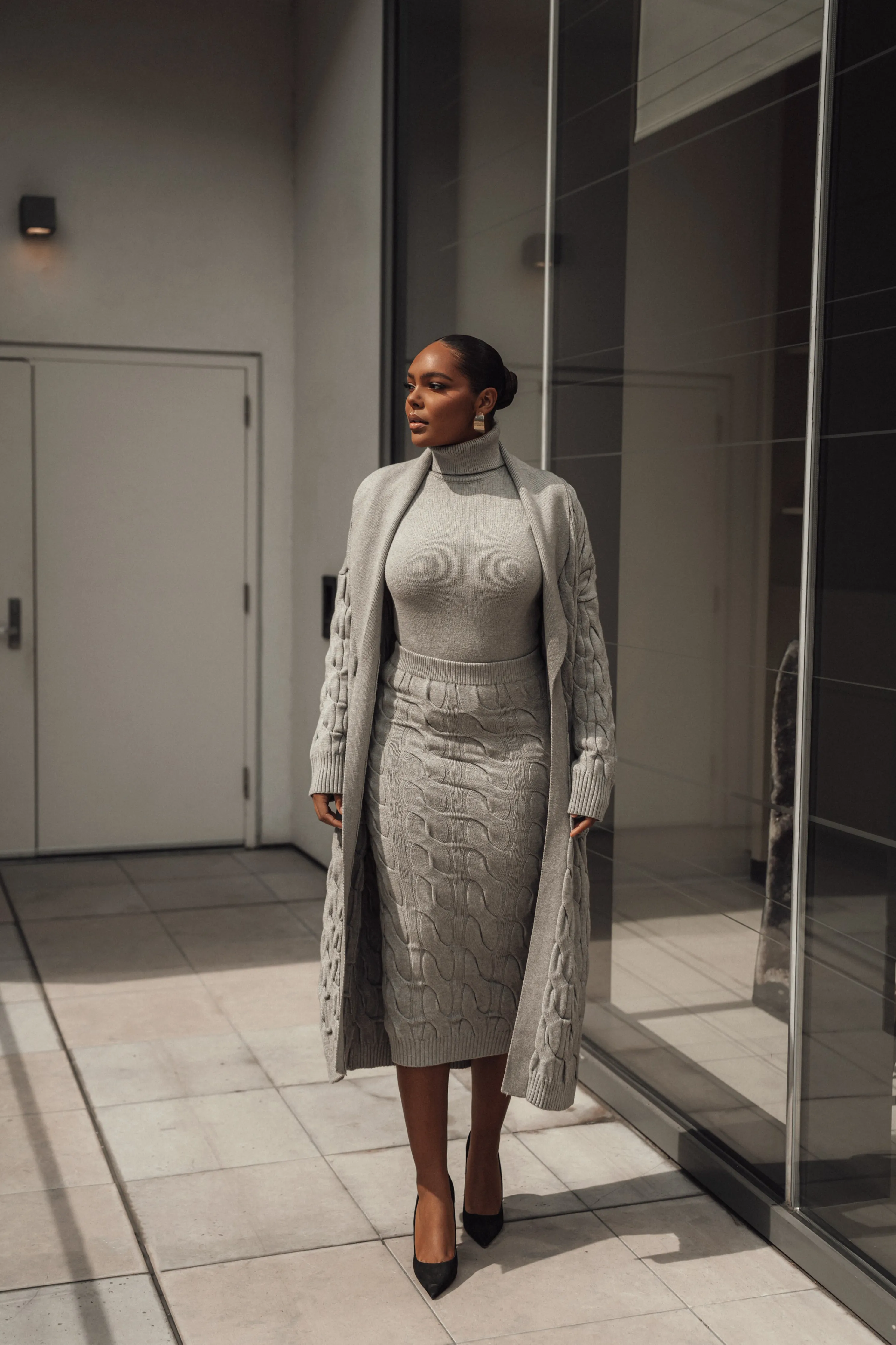 Grey Stepping Out Sweater Cardigan