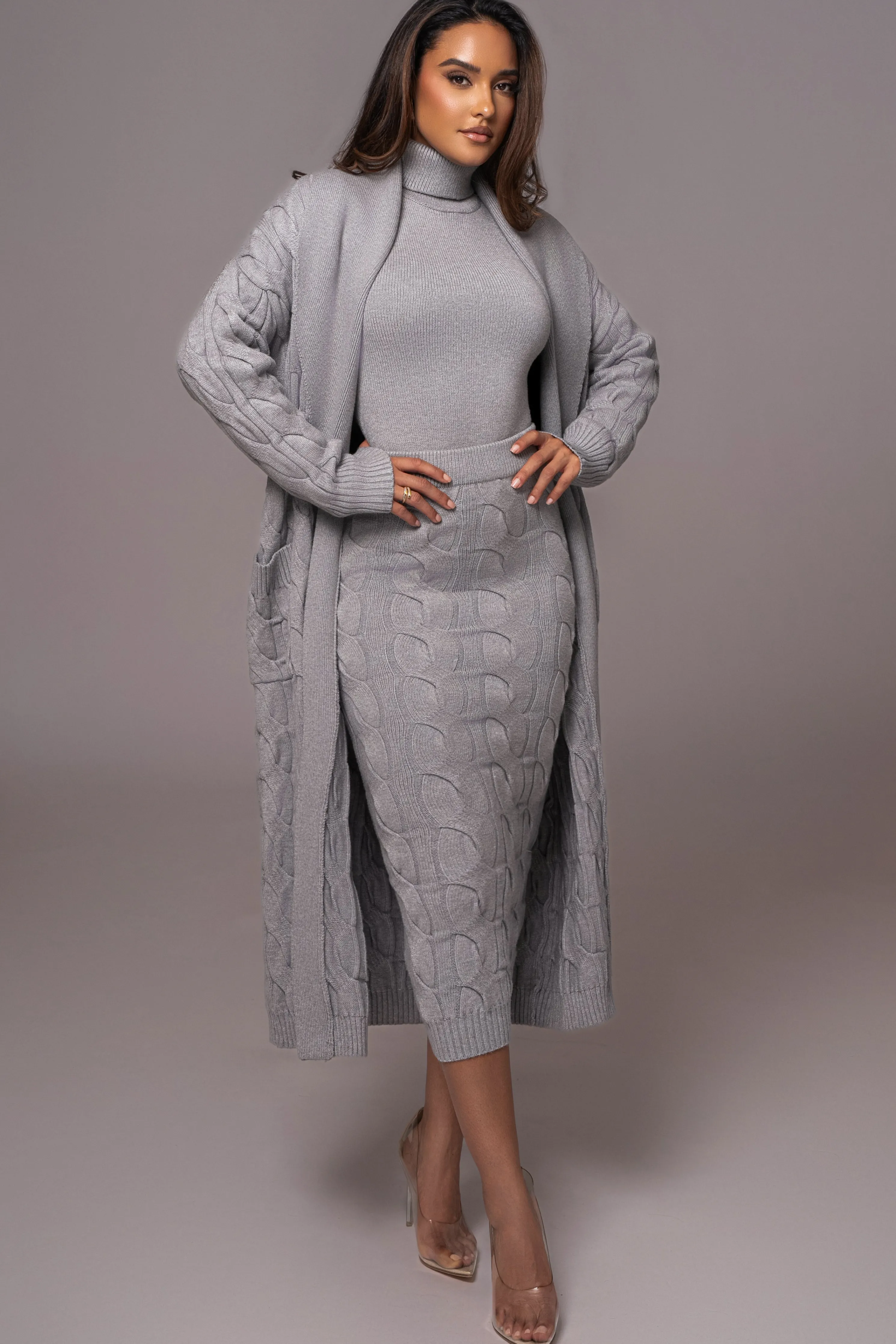 Grey Stepping Out Sweater Cardigan