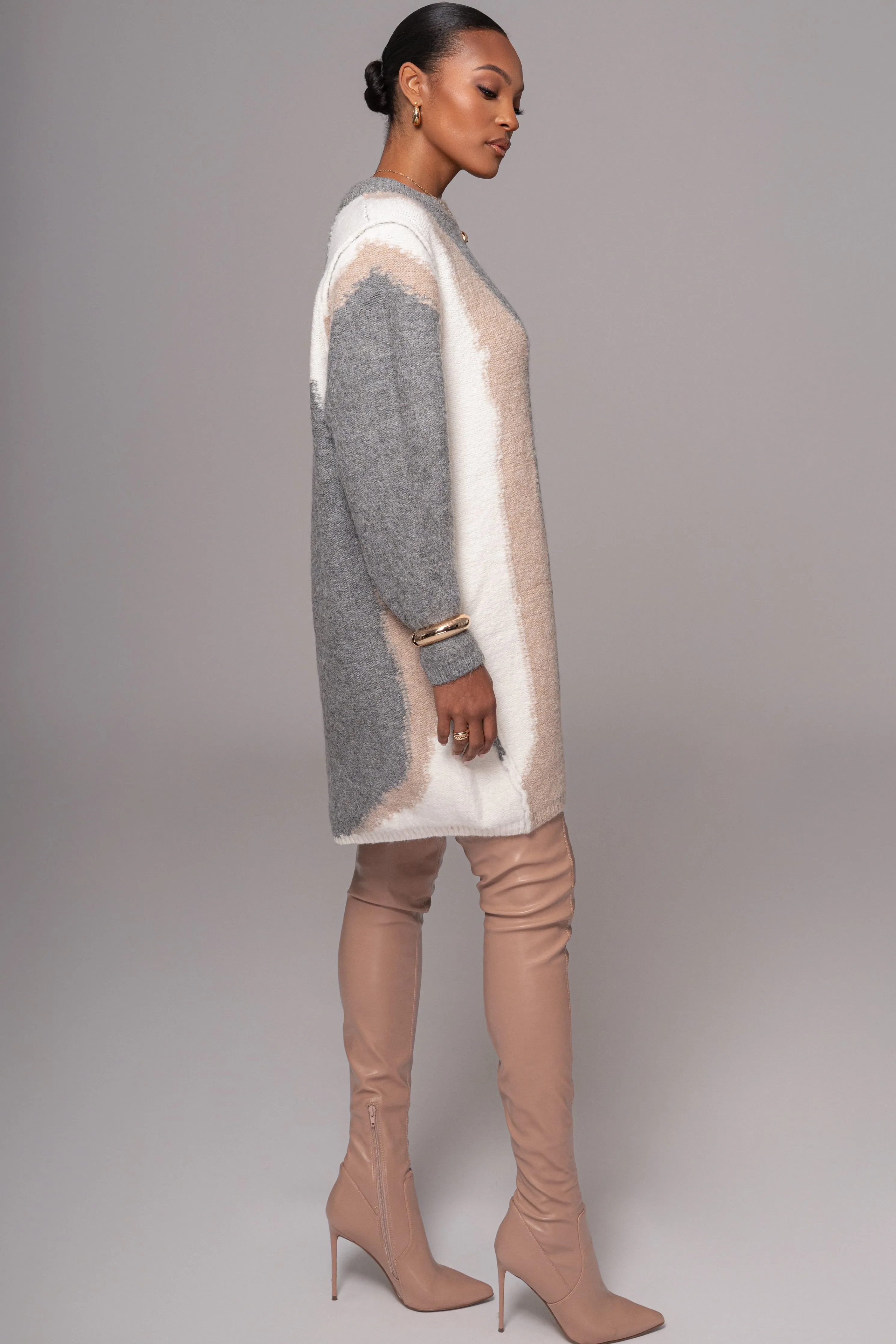 Grey Tash Sweater Knit Dress