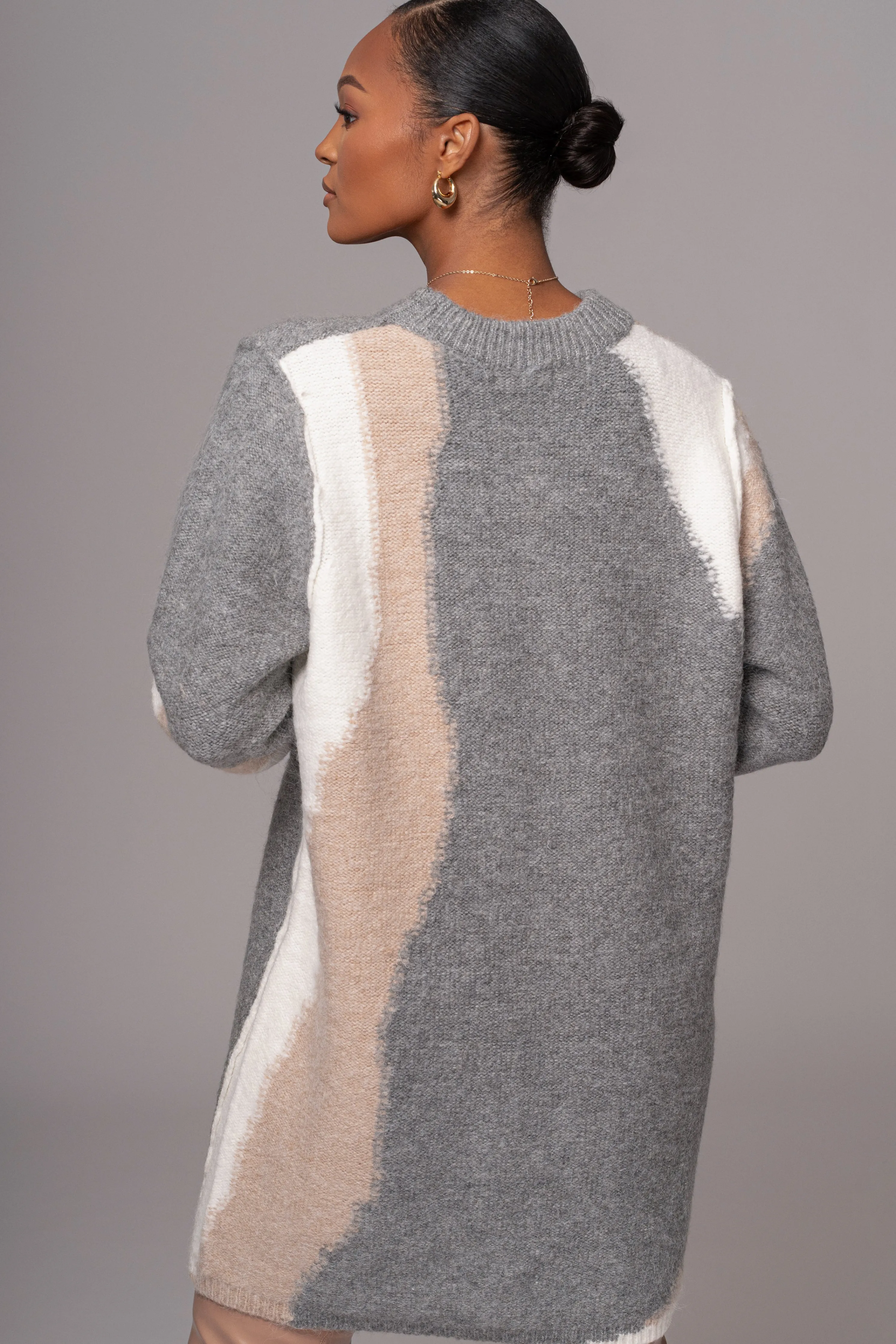 Grey Tash Sweater Knit Dress